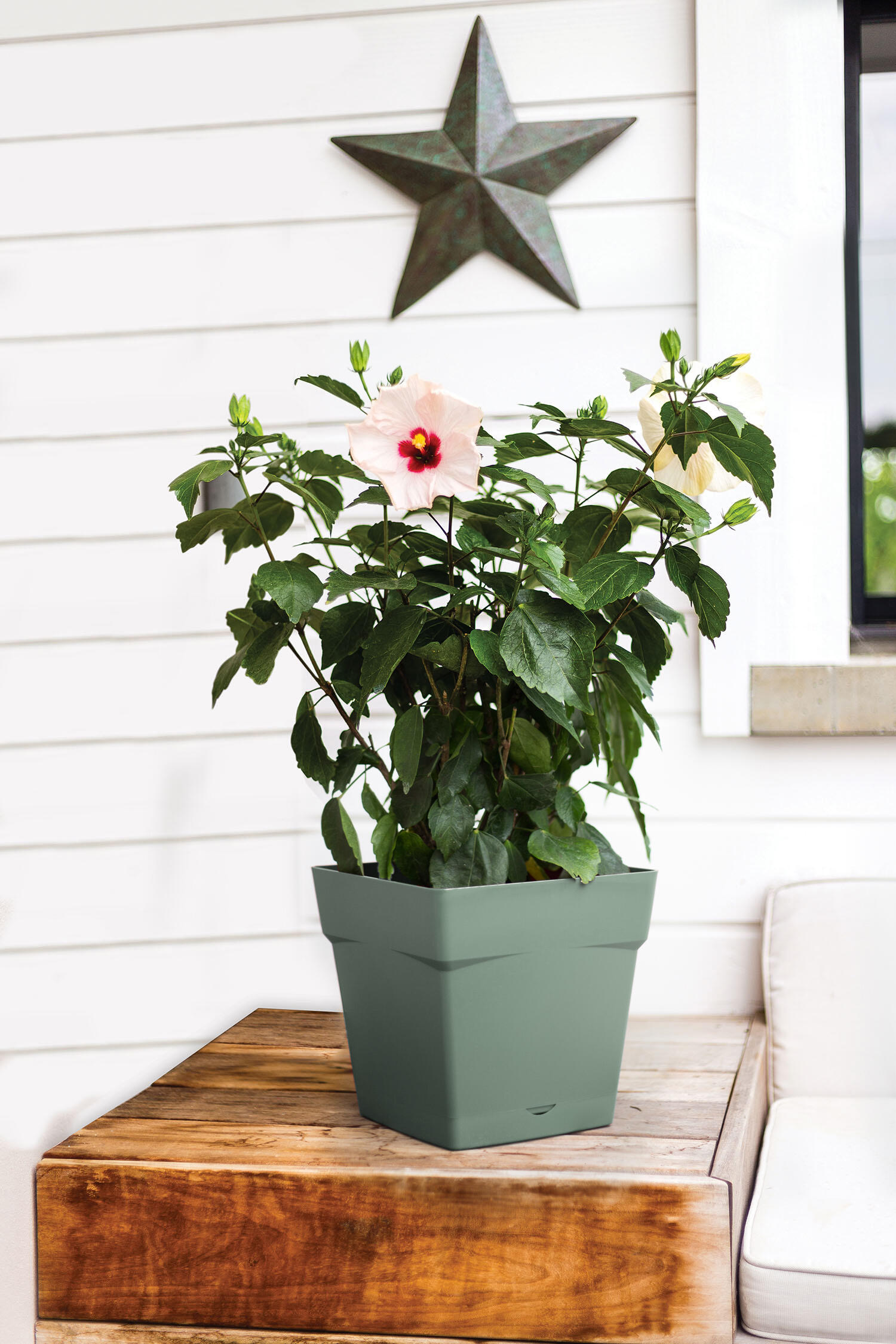 Pot de fleur rond EDA D.0 x H.24.6 cm vert - 2