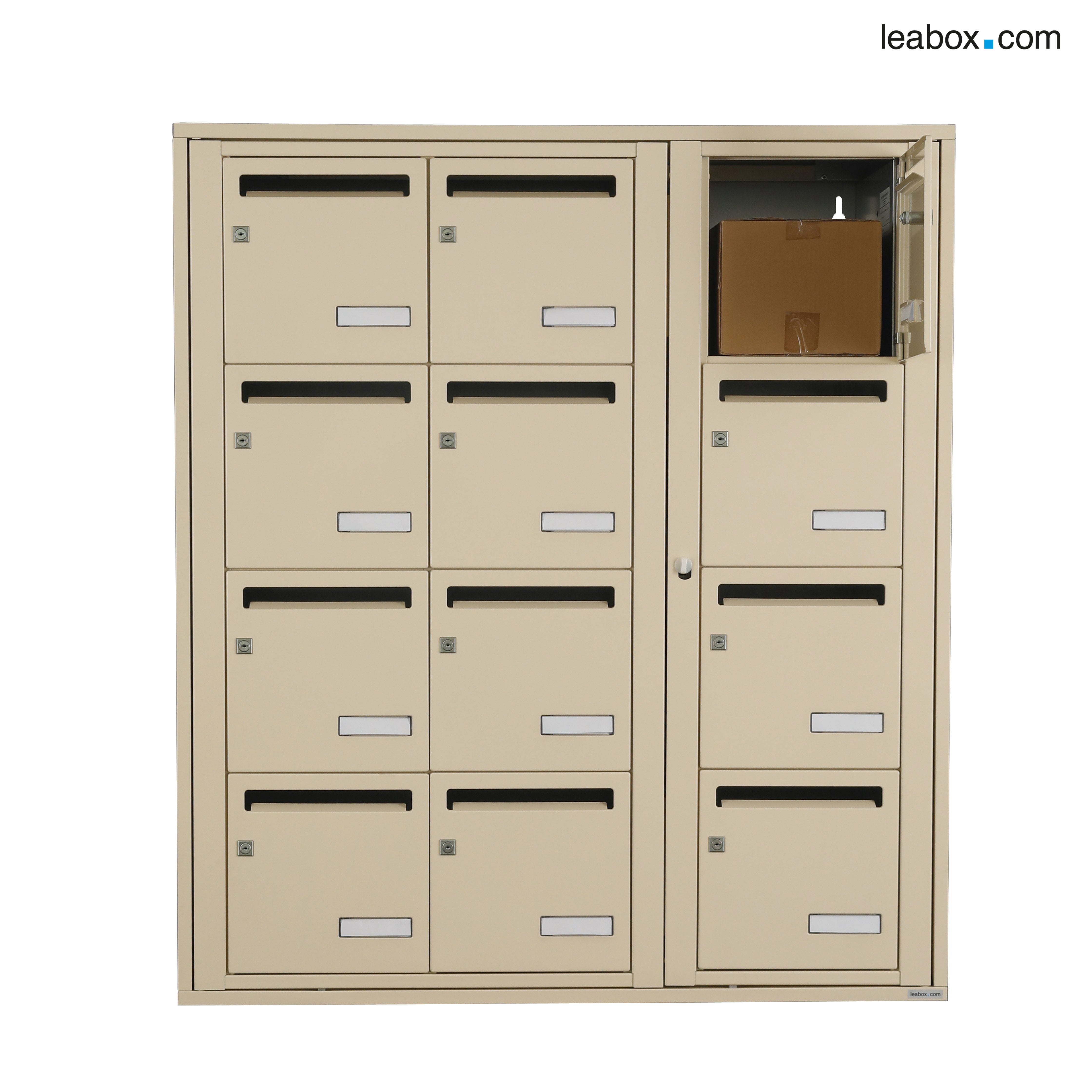 Boîte aux lettres collective intérieur LEABOX.COM 3x4 acier ivoire brillant - 2