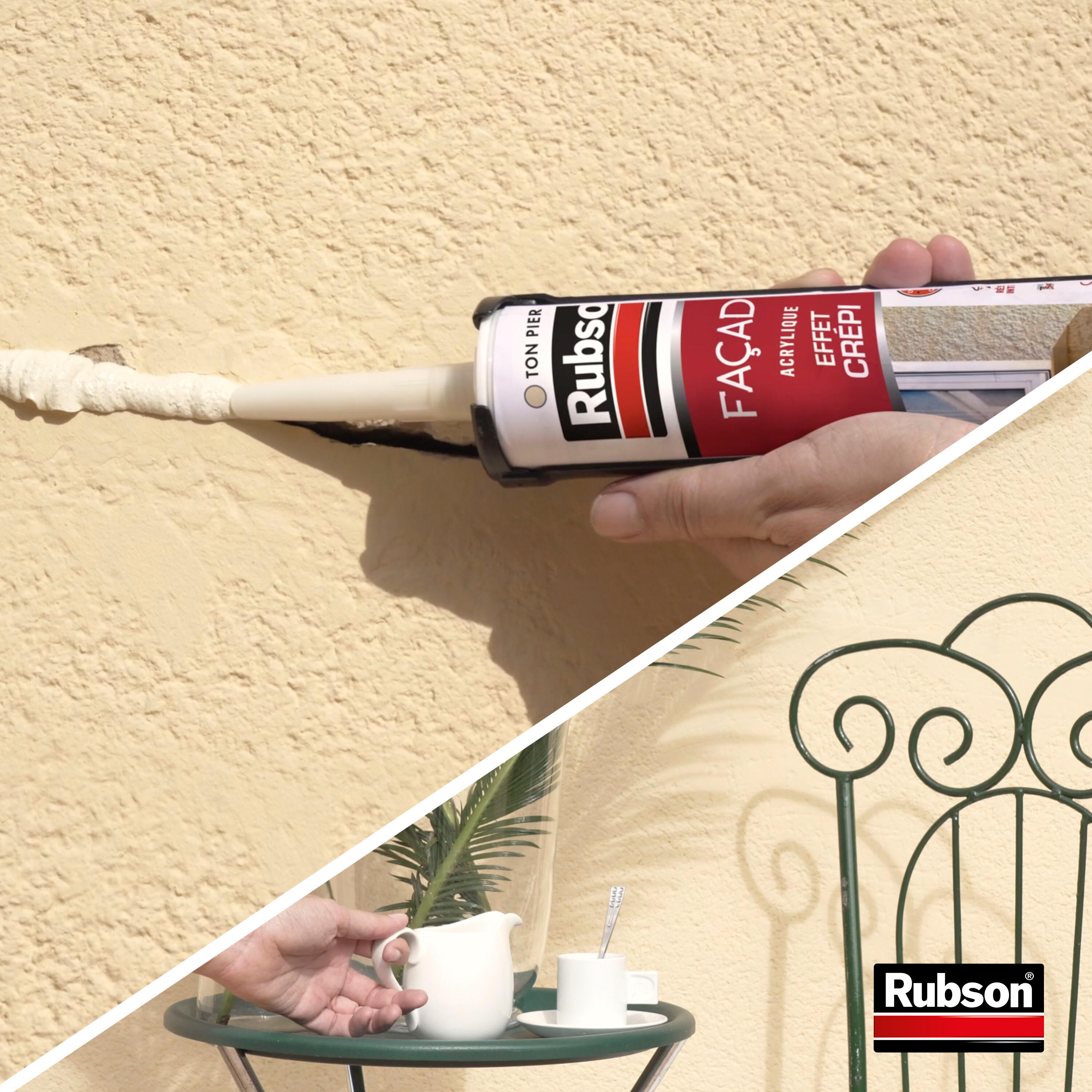 Mastic d'étanchéité Façade effet crépi RUBSON beige, 280 ml - 4