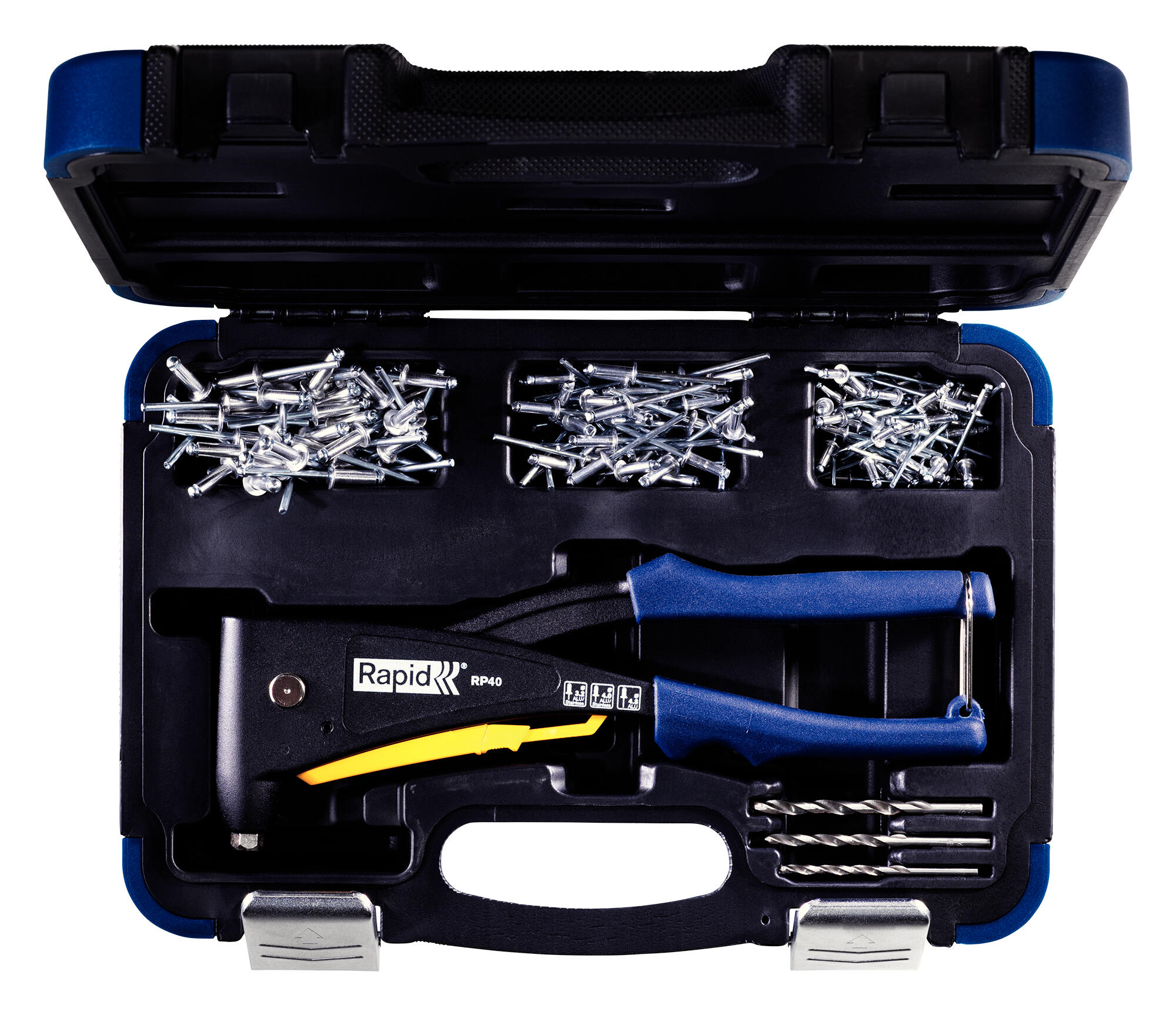 Coffret pince à riveter RAPID RP40 + 150 rivets alu & inox Ø3,2/4/4,8 + 3 forets - 3
