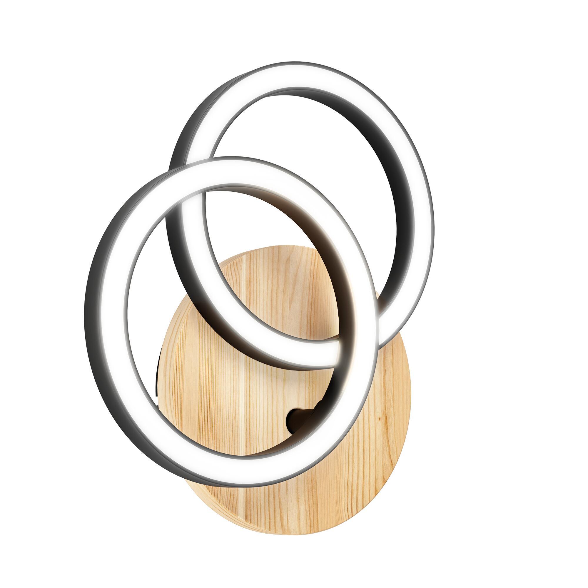 Applique murale LED, acier / acier / plastique, noir, Rog, INSPIRE - 2