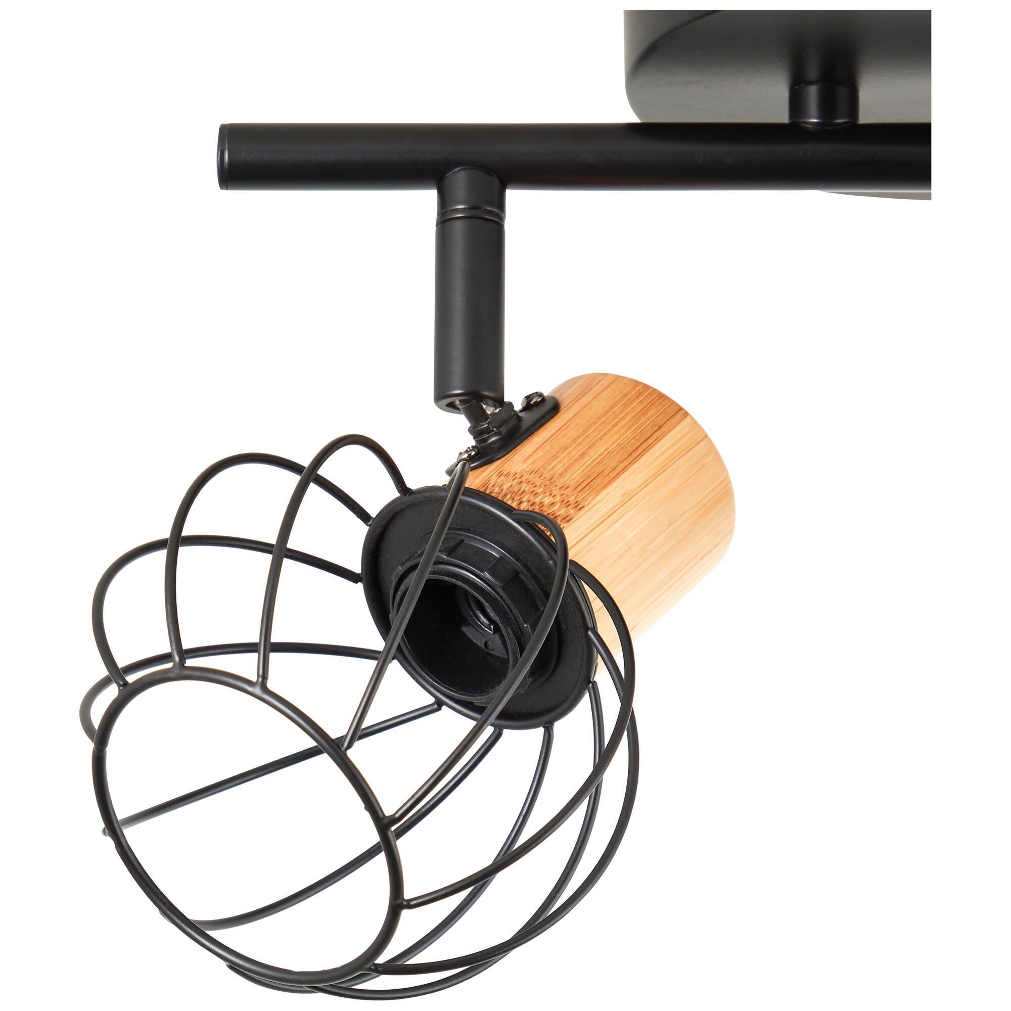 Foco decorativo INSPIRE MALLOW E14 D10CM 2 LÂMPADAS METAL PRETO/BAMBU - 5