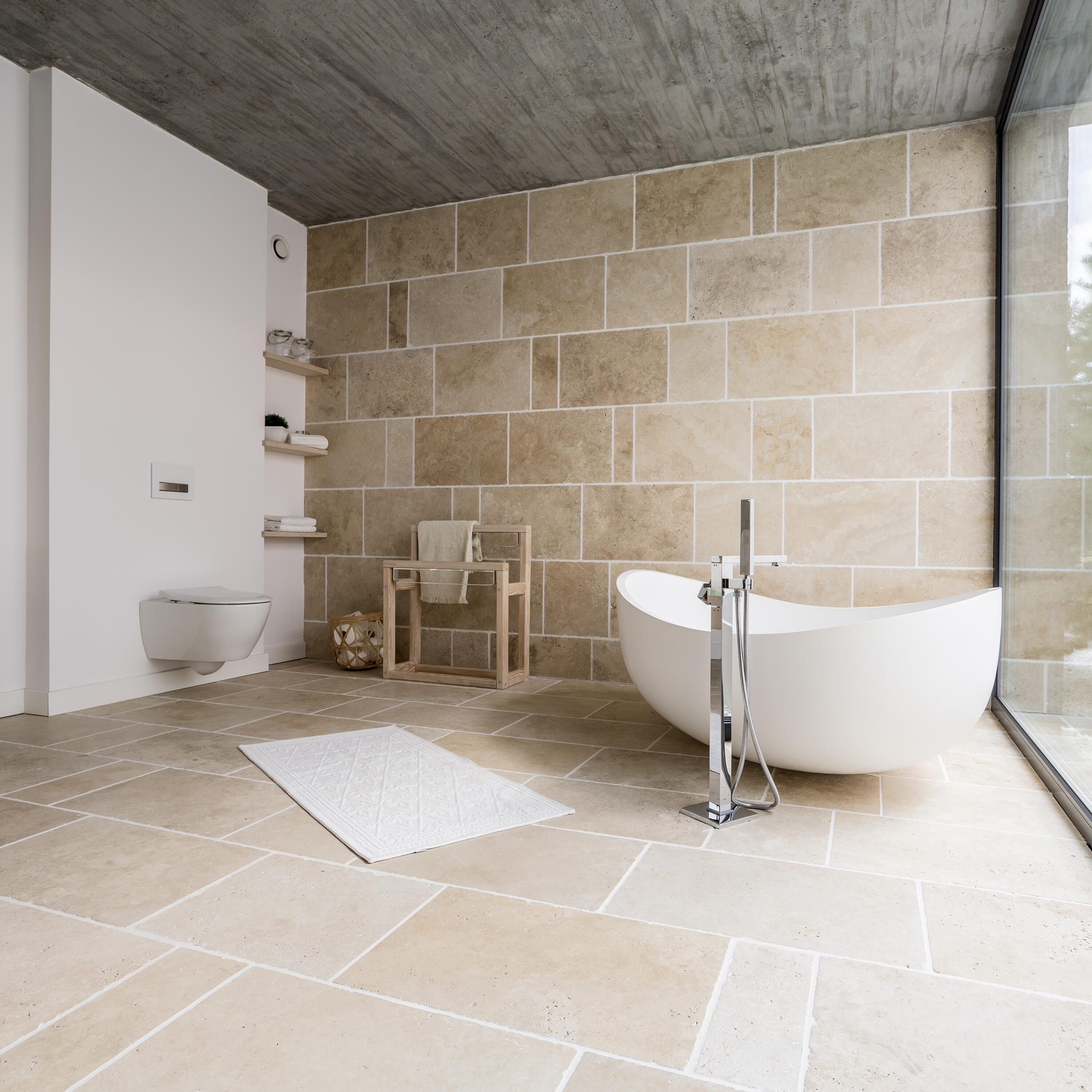 Travertin sol intérieur/éxtieur nuances de beige classic opus multiformats - 4