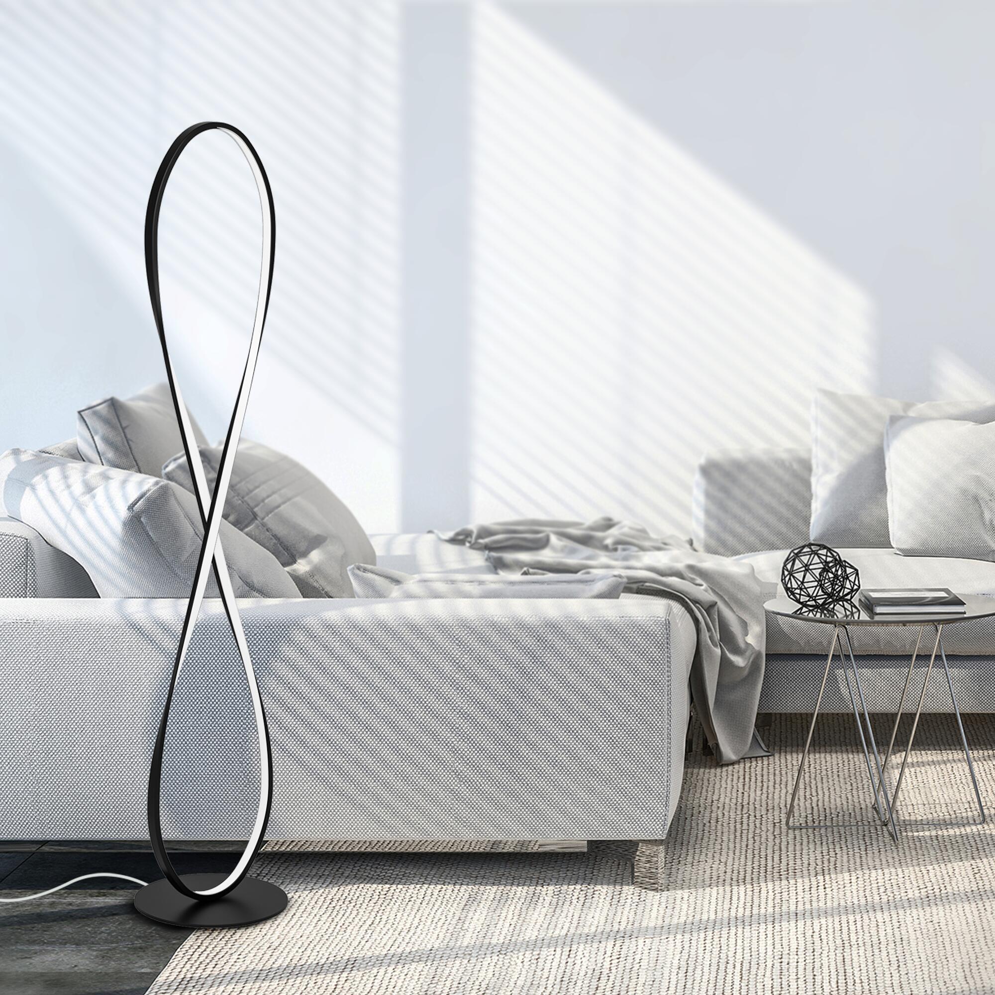 Lampadaire LED Esme, aluminium, noir, H.118 cm INSPIRE - 6