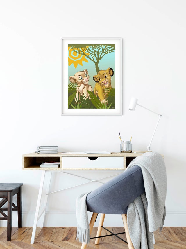 Affiche Roi Lion, vert KOMAR l.30 x H.40 cm