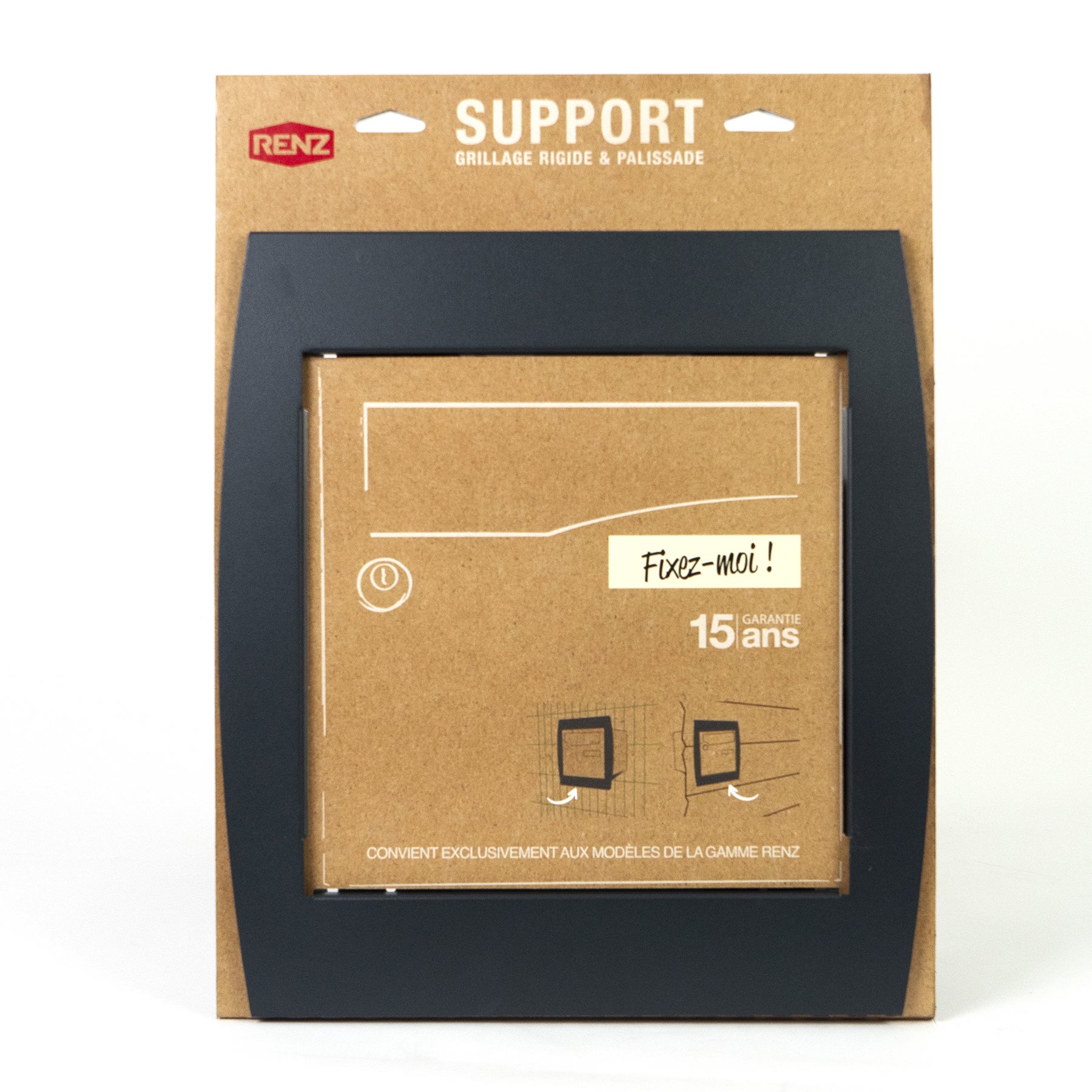 Cadre pour boîte aux lettres H.41.7 x l.37.8 x P.35.9 cm RENZ, gris - 7