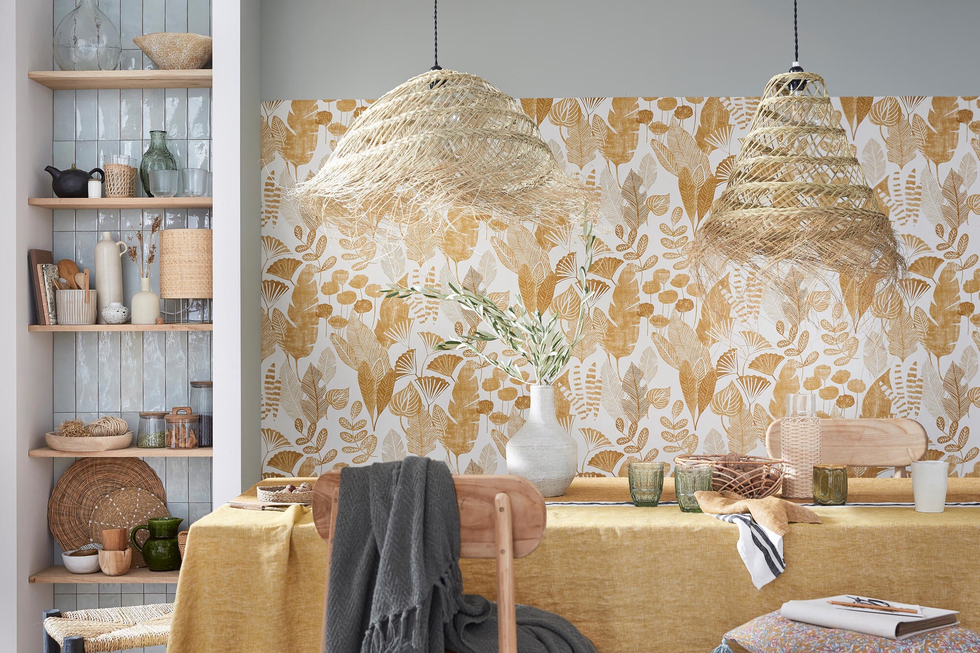 Lampadario Natura Atlas nero paralume beige E27 Ø40cm COREP - 3