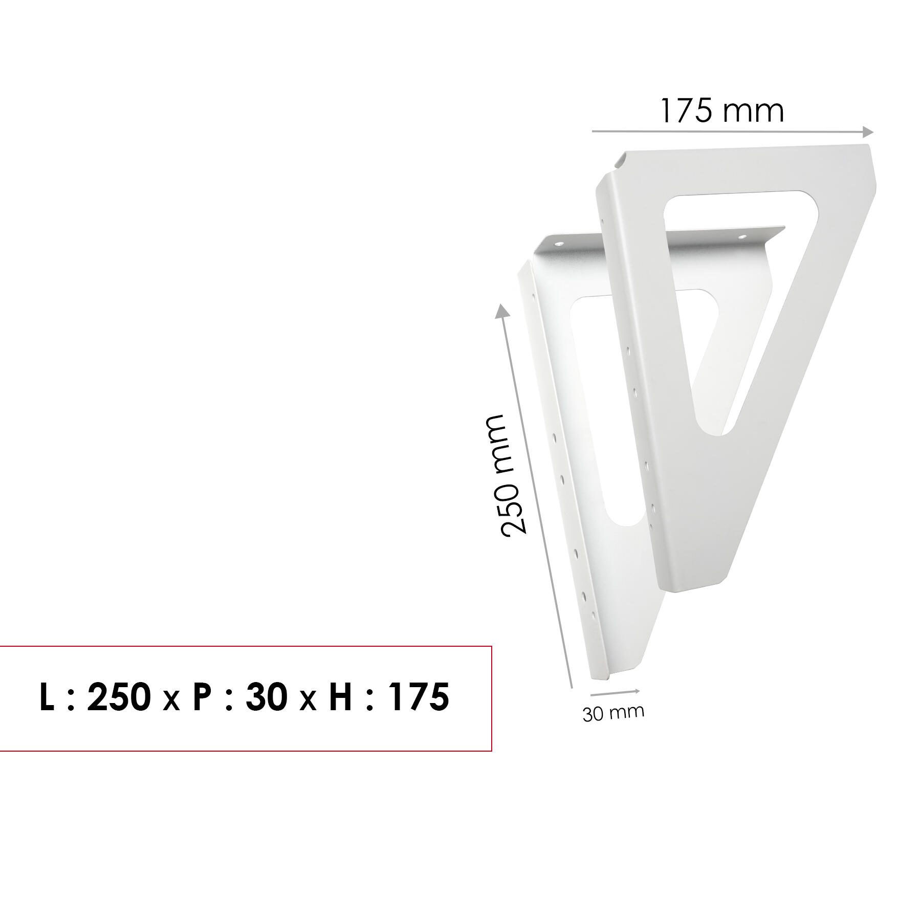 Equerre murale H.17.5 x l.25 x P.3 cm RENZ, blanc - 3