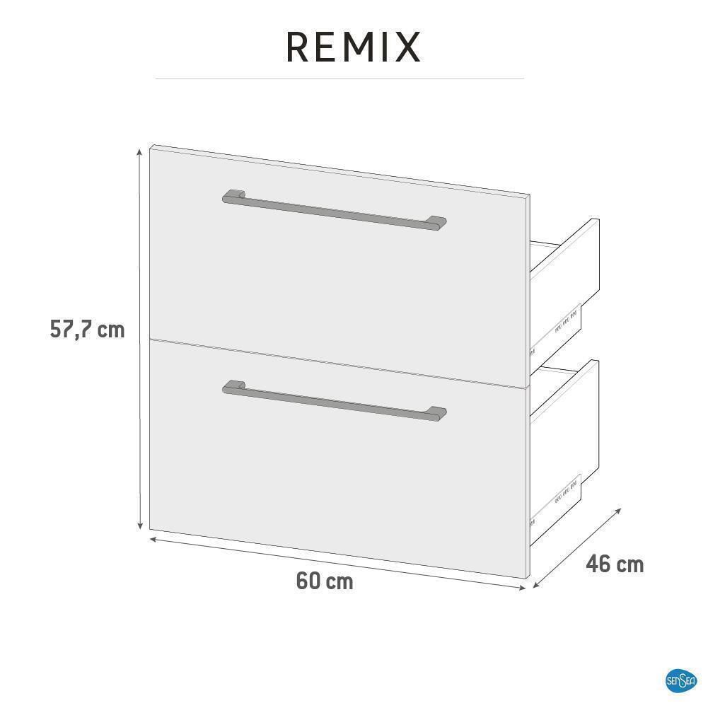 2 cajones para coqueta remix blanco de 60x28.5x46cm