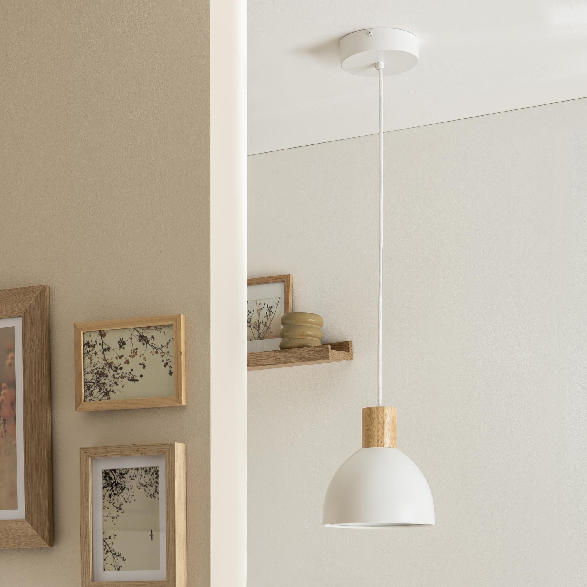 Suspension Venosa bois, blanc, Diam.18 cm INSPIRE, E27 - 2