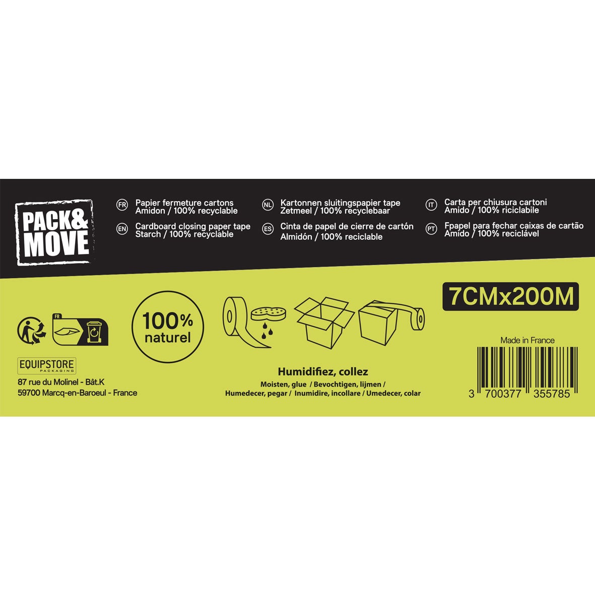 Ruban d'emballage adhésif carton papier kraft PACK AND MOVE, l.70 mm x L.200 m - 4