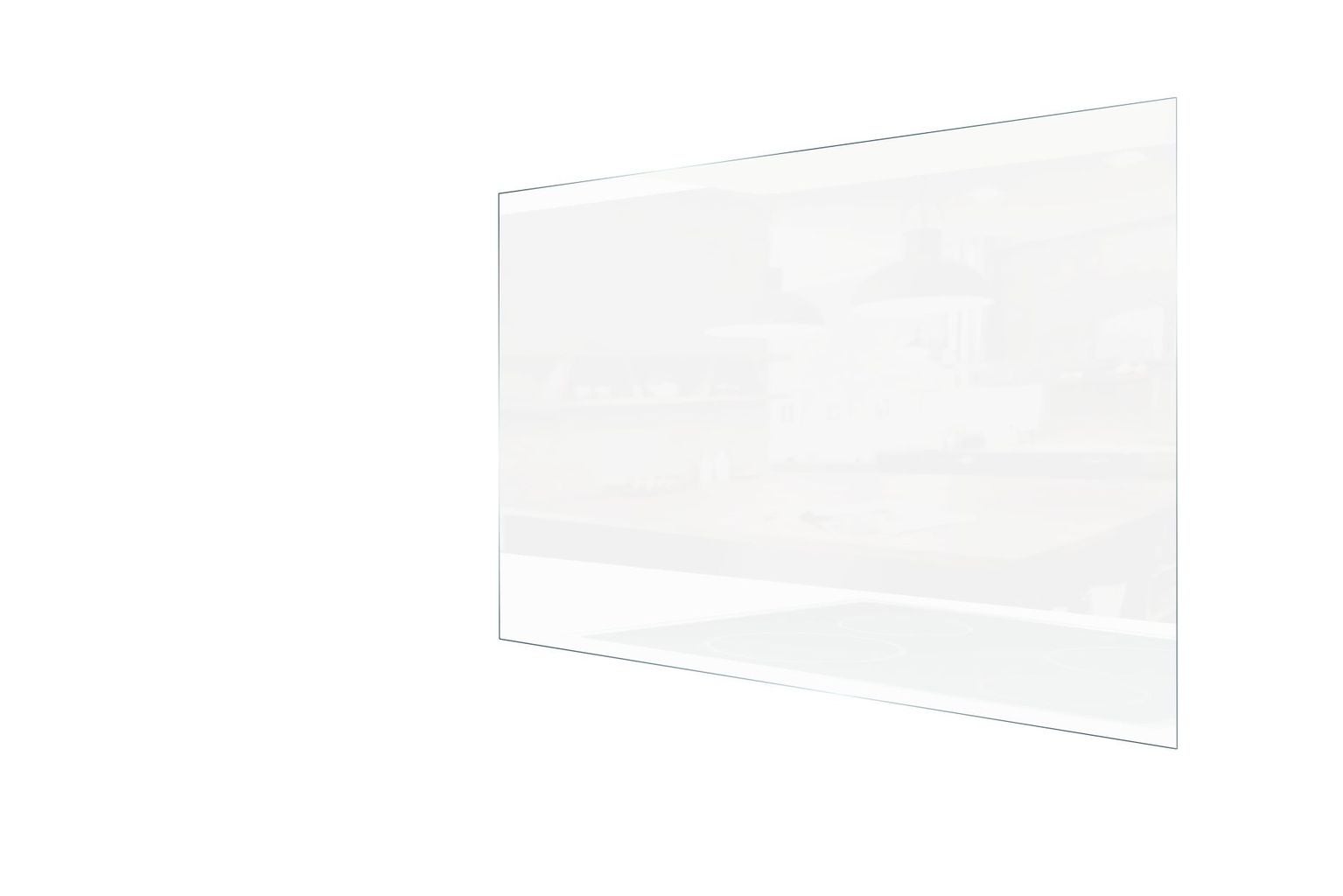 Fond de hotte verre trempé L.90 x H.70 cm Blanc brillant - 3