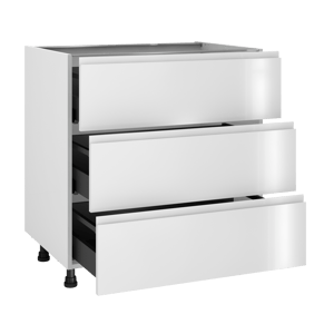 Meuble bas de cuisine Tokyo blanc brillant 3 tiroirs H77 x l80 Leroy Merlin Les bons plans des petits projets avant l'été