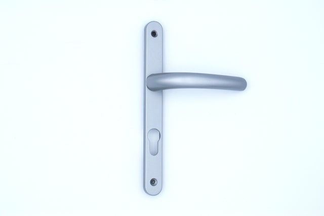 Poignée alu coloris Inox col court pour portes fenêtres aluminium avec volet
