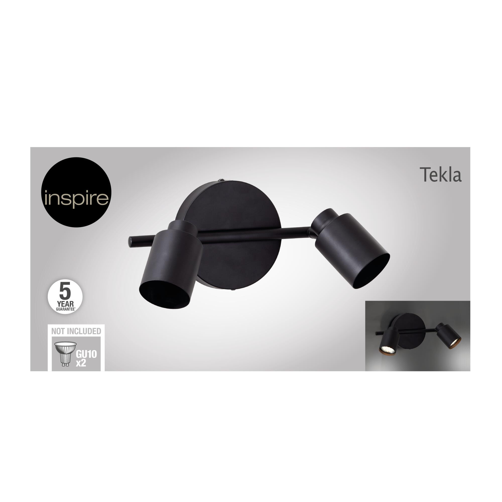 Foco decorativo INSPIRE TEKLA 2 LÂMPADAS GU10X2 METAL PRETO - 6