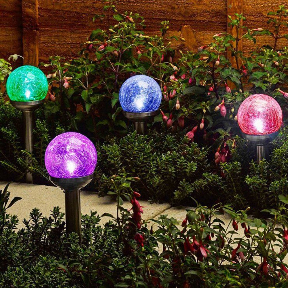 Balise solaire LED acier / verre, changement de couleurs, XANLITE - 2