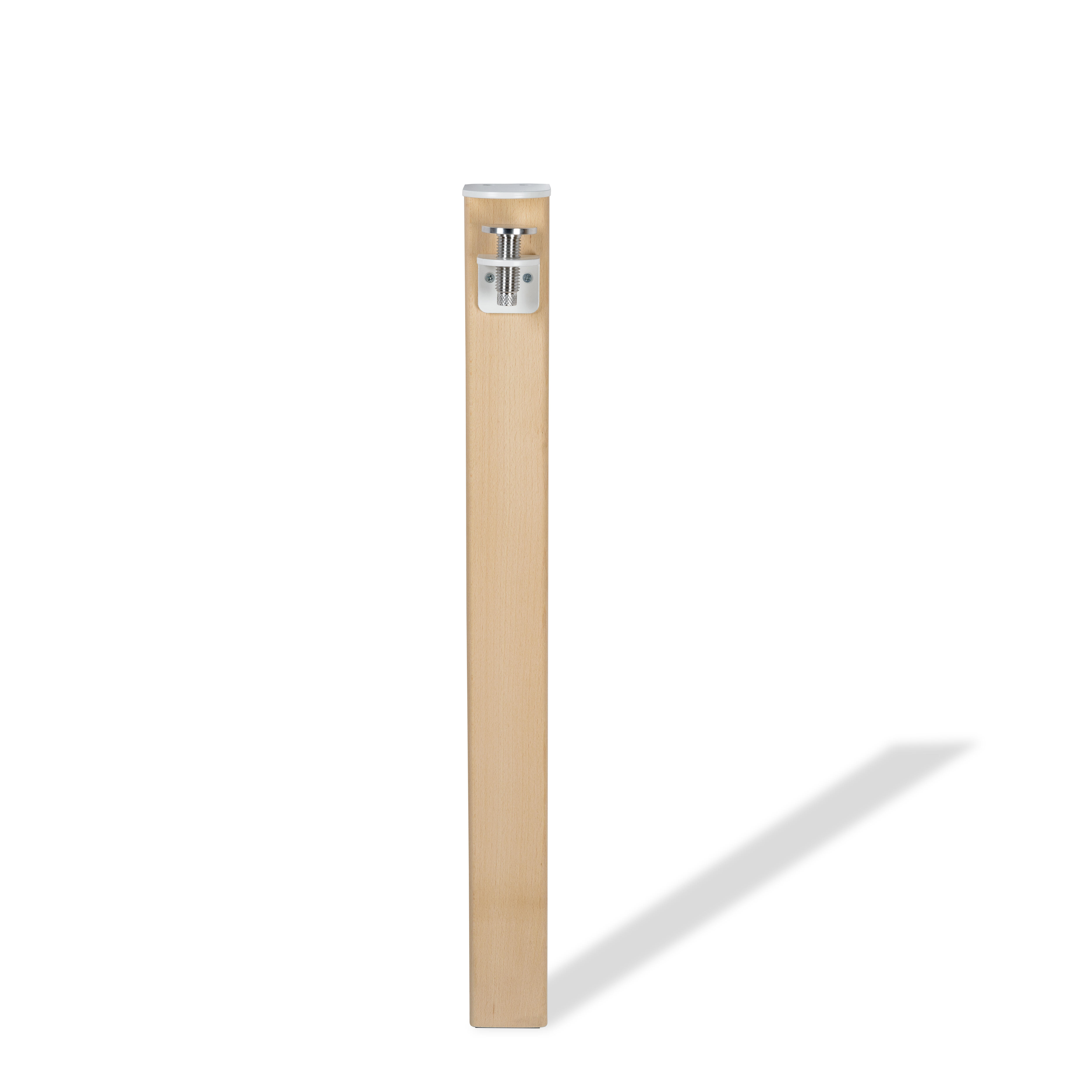 Pied de meuble REI fixe en l, bois Clamp hêtre Ht. max 73.5 x l.7 cm - 2