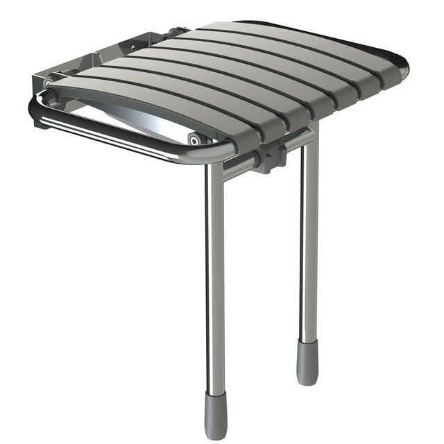 Siège de douche relevable assise à lattes gris Bama - AKW