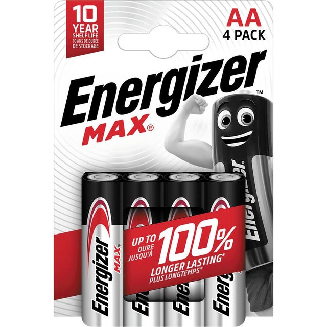4 pilhas alcalinas ENERGIZER MAXPOWERSEAL AA LR06