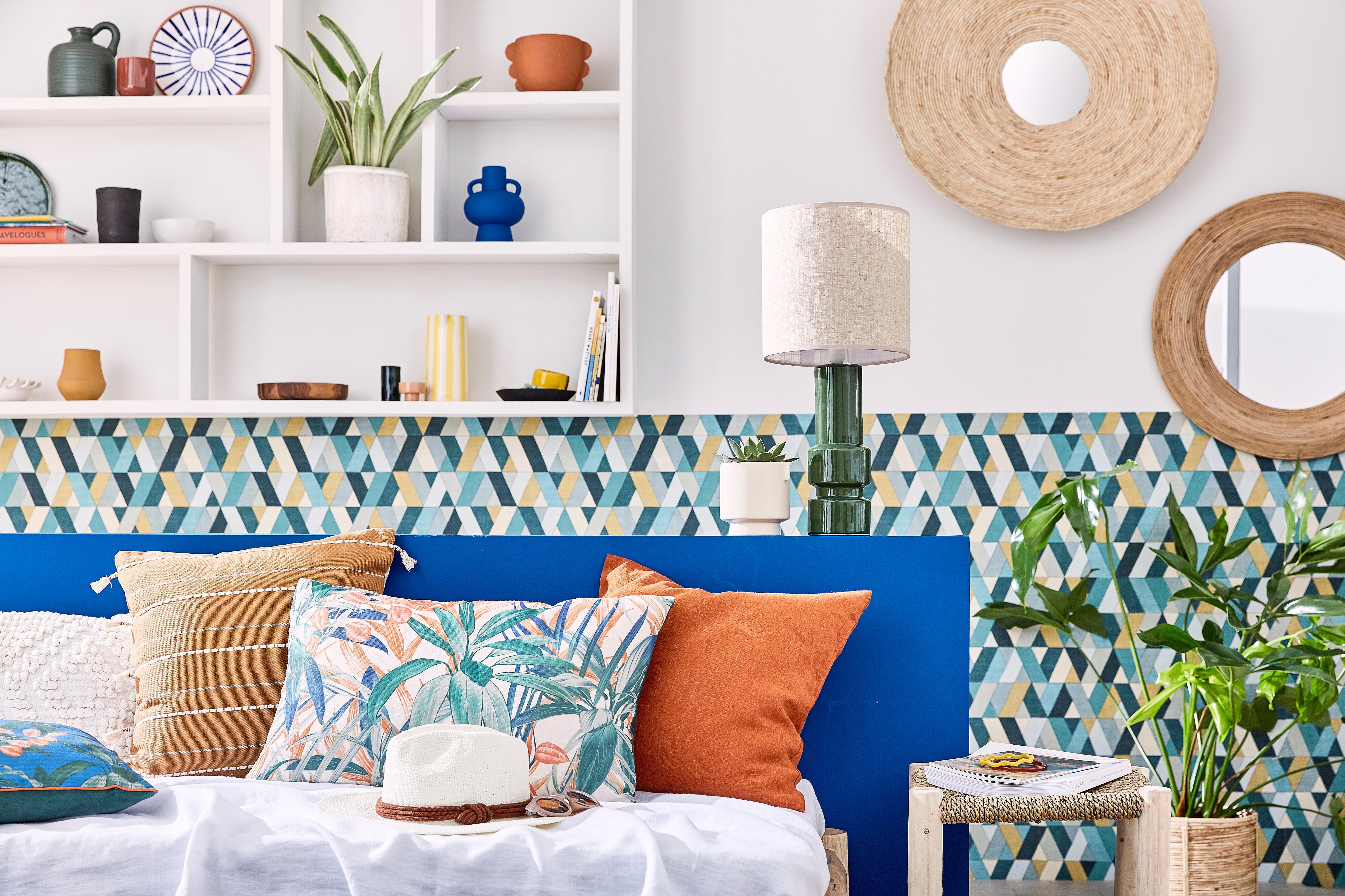 Coussin Soelie, bleu l.40 x H.40 cm - 4