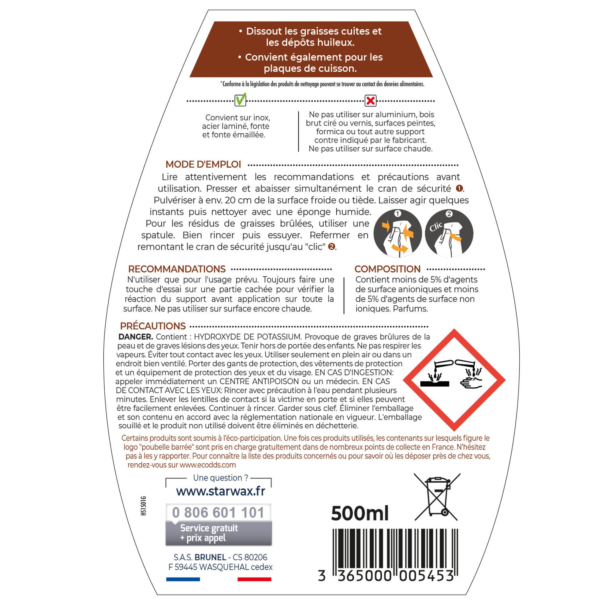 Dégraissant STARWAX Plancha, 0.5L - 2