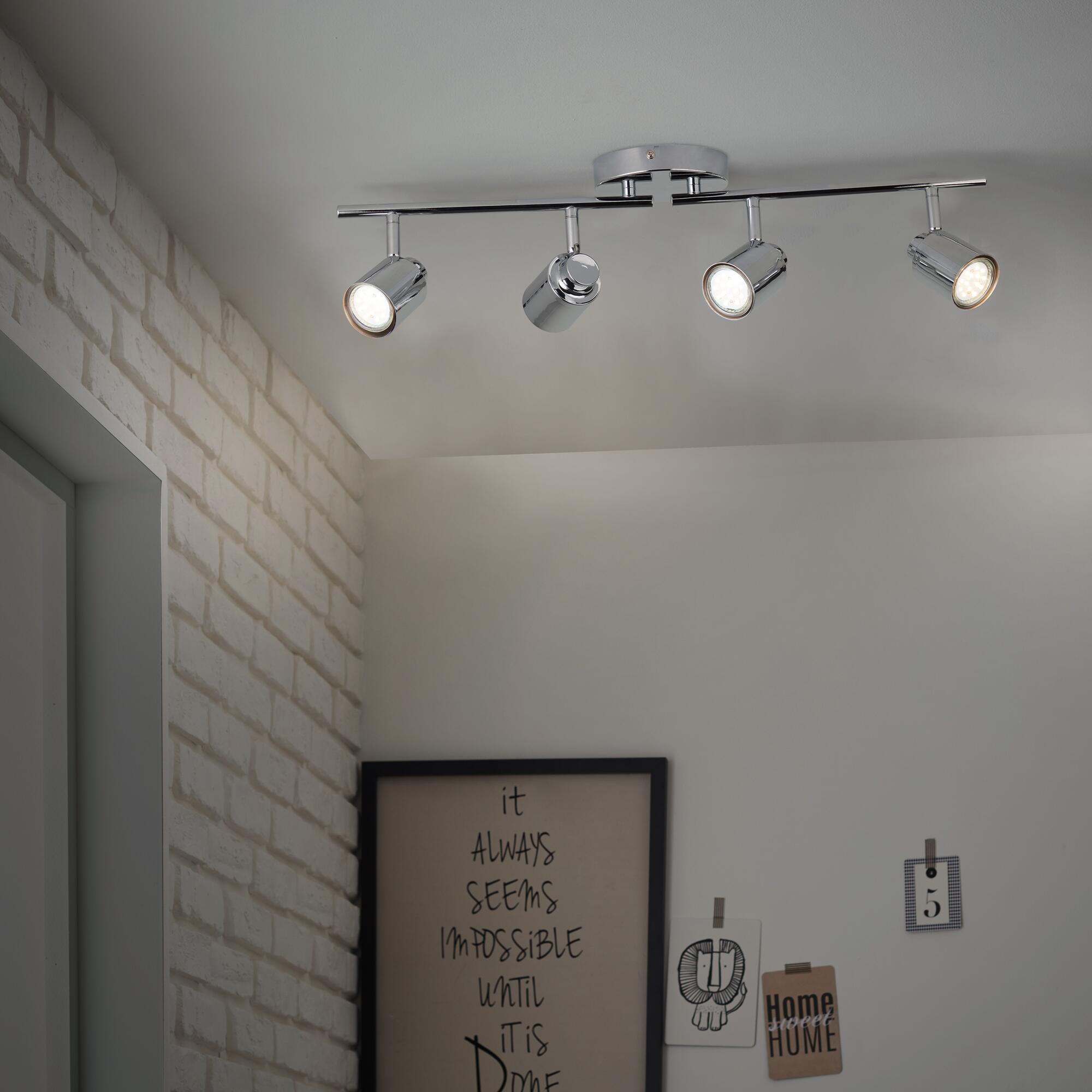 Rampe 4 spots, métal gris gu10, INSPIRE Tekla - 3