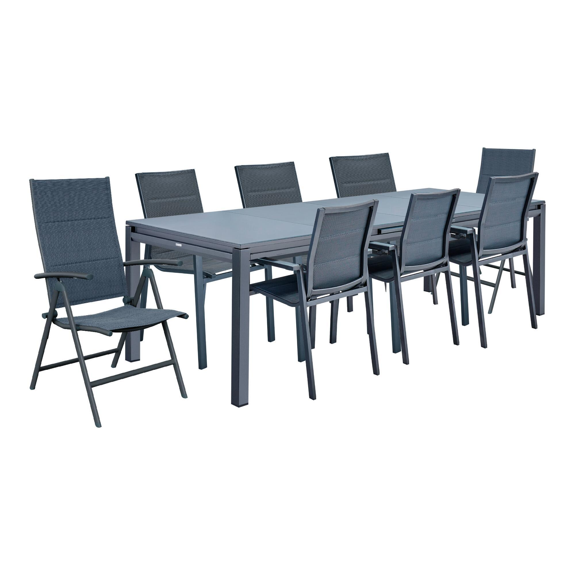 Mesa de alumínio NATERIAL ODYSSEA II EASY VIDRO 256/320X100CM ANTRACITE - 32
