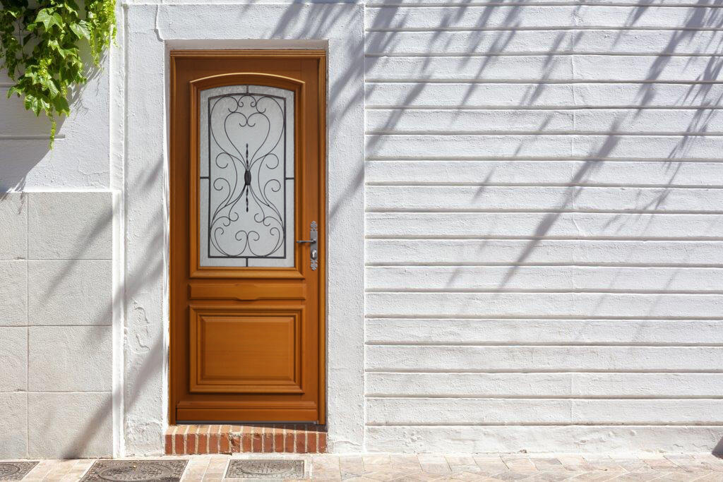 PORTE D'ENTREE BOIS 215 X 90 Poussant Gauche Modele Malte