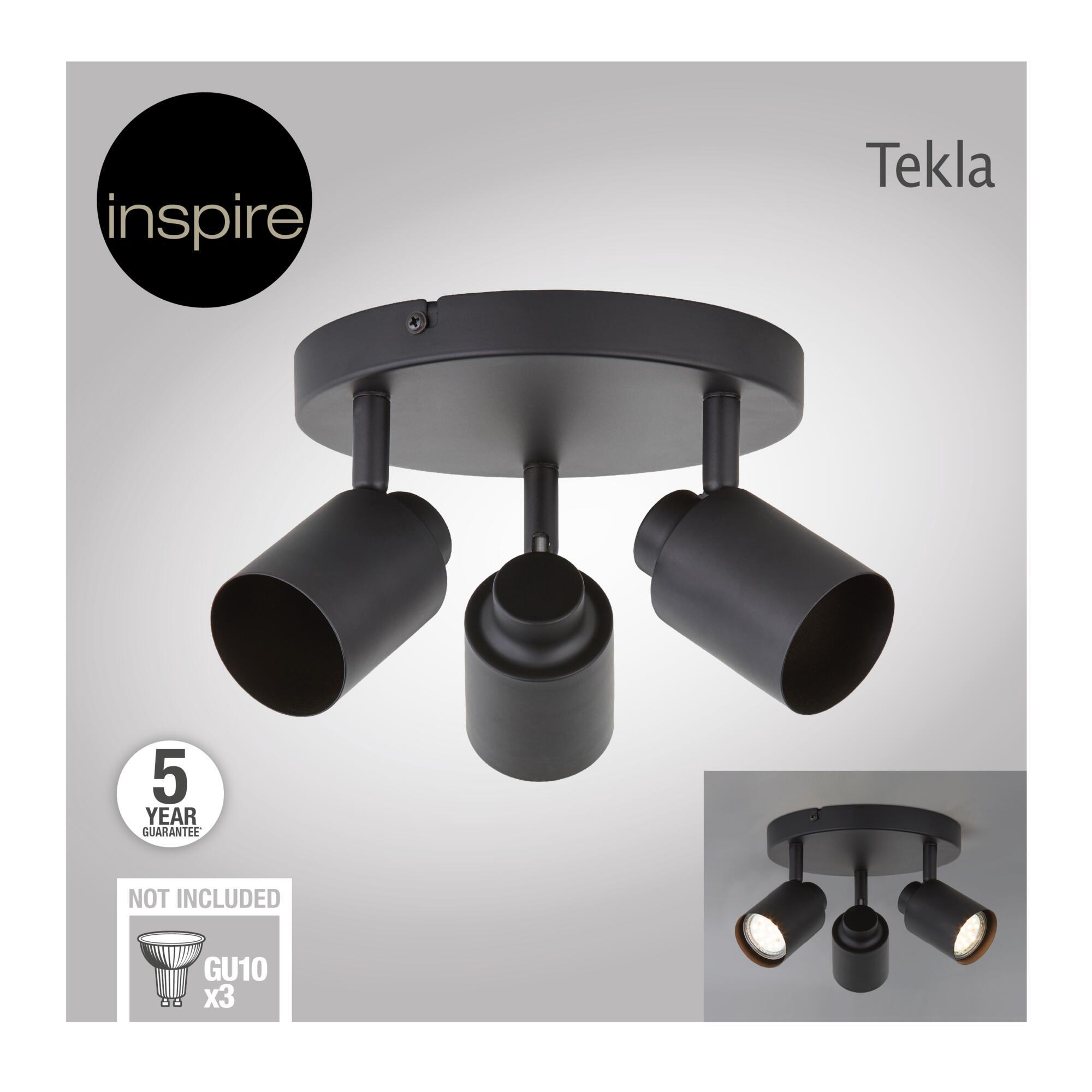 Plafonnier 3 spots, métal noir gu10, INSPIRE Tekla - 13