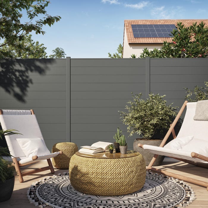 Lama para valla modulable de aluminio KLOS UP de 15 x 145 cm gris ...