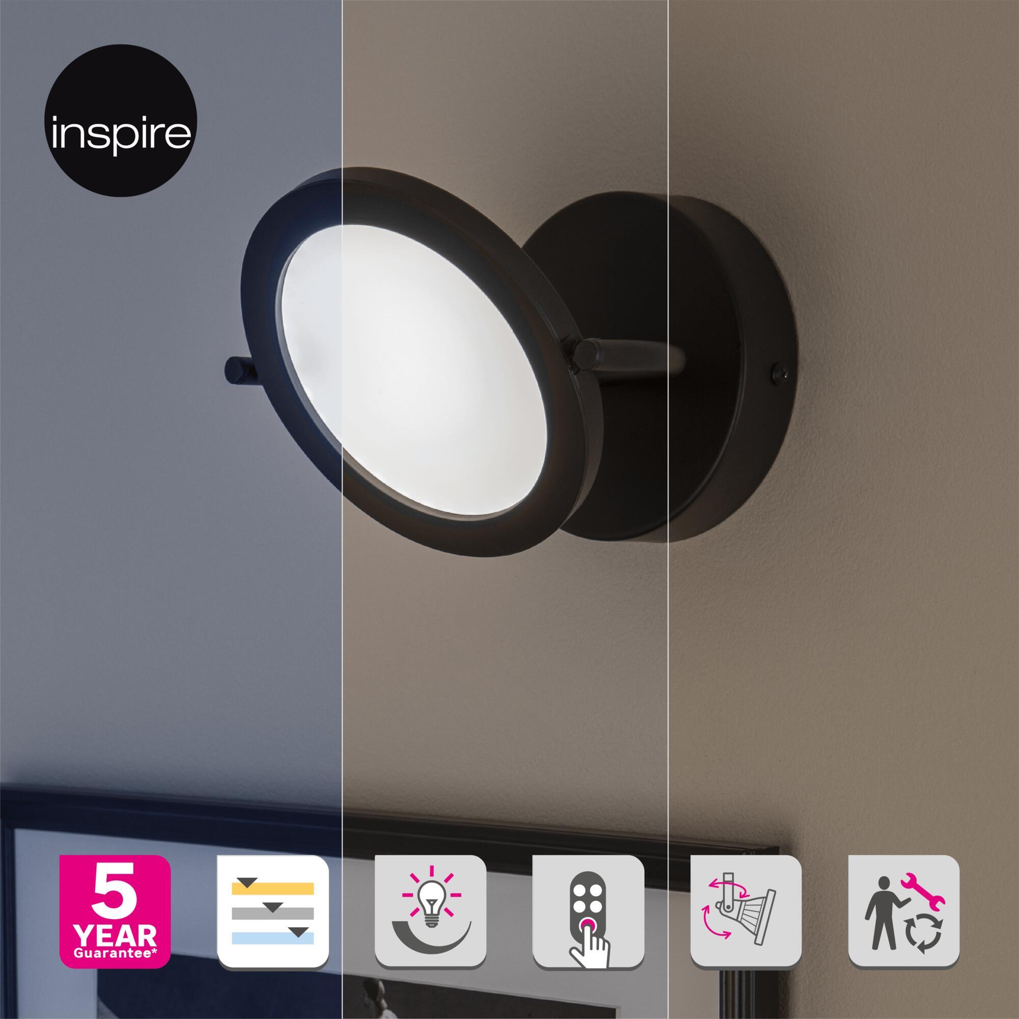 Foco decorativo com lâmpada Diuna Inspire LED 554lm 1 luz pintado preto - 7