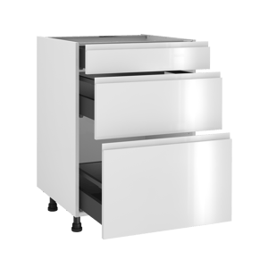 Meuble bas de cuisine Tokyo blanc brillant 3 tiroirs H77 x l60 Leroy Merlin Les bons plans des petits projets avant l'été
