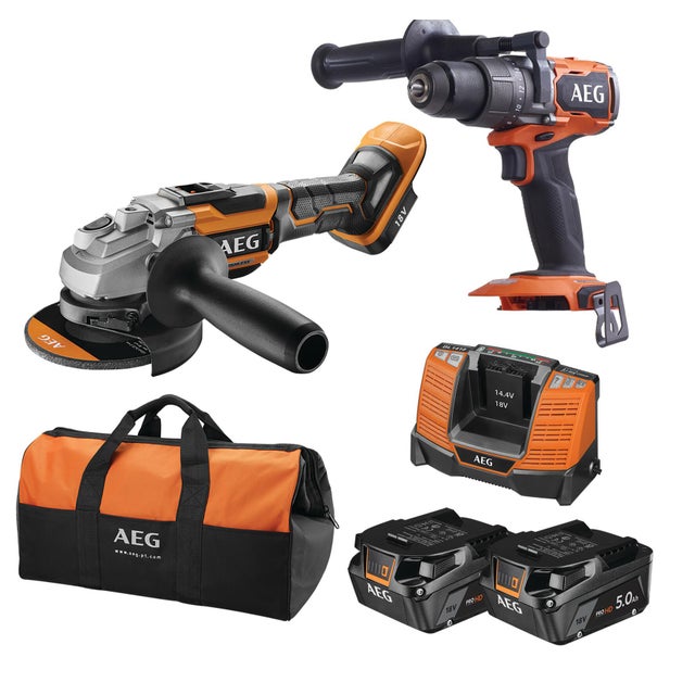 Pack perceuse et meuleuse 125 - AEG - BSB18C3BL