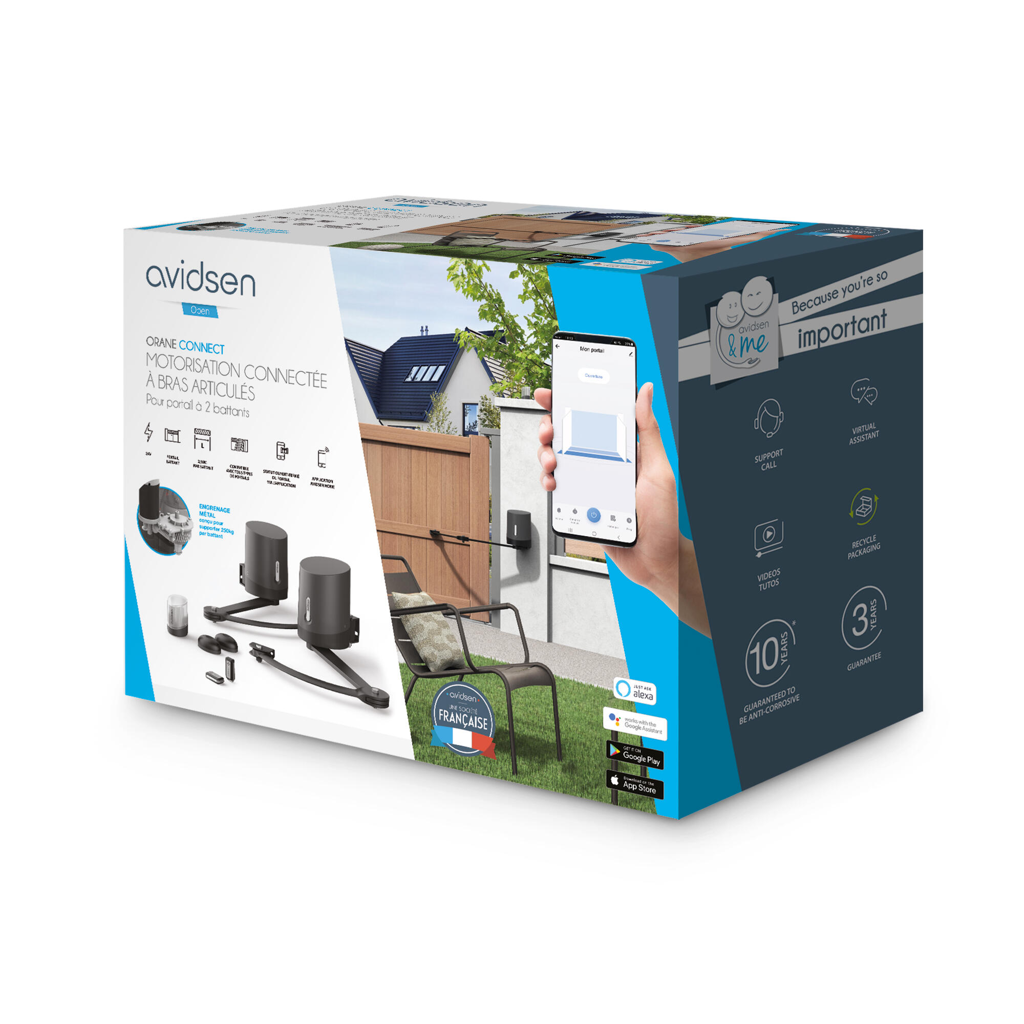 Motorisation connectée à bras articulés portail battant, Orane Connect, Avidsen - 7