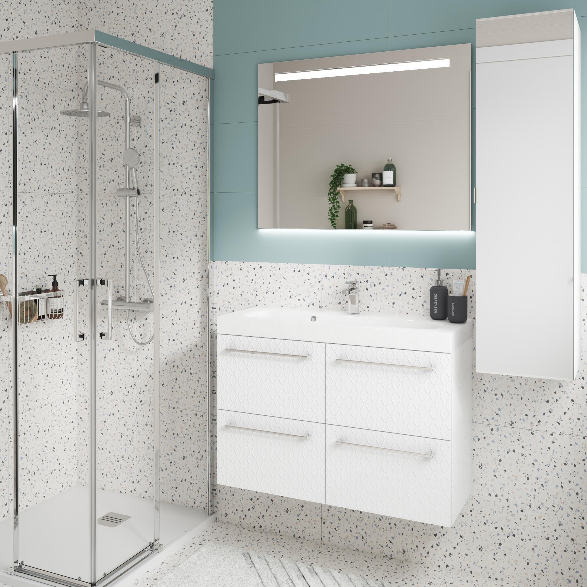 Semi colonna bagno Remix bianco L 30 x H 115 x P 33 cm - 3