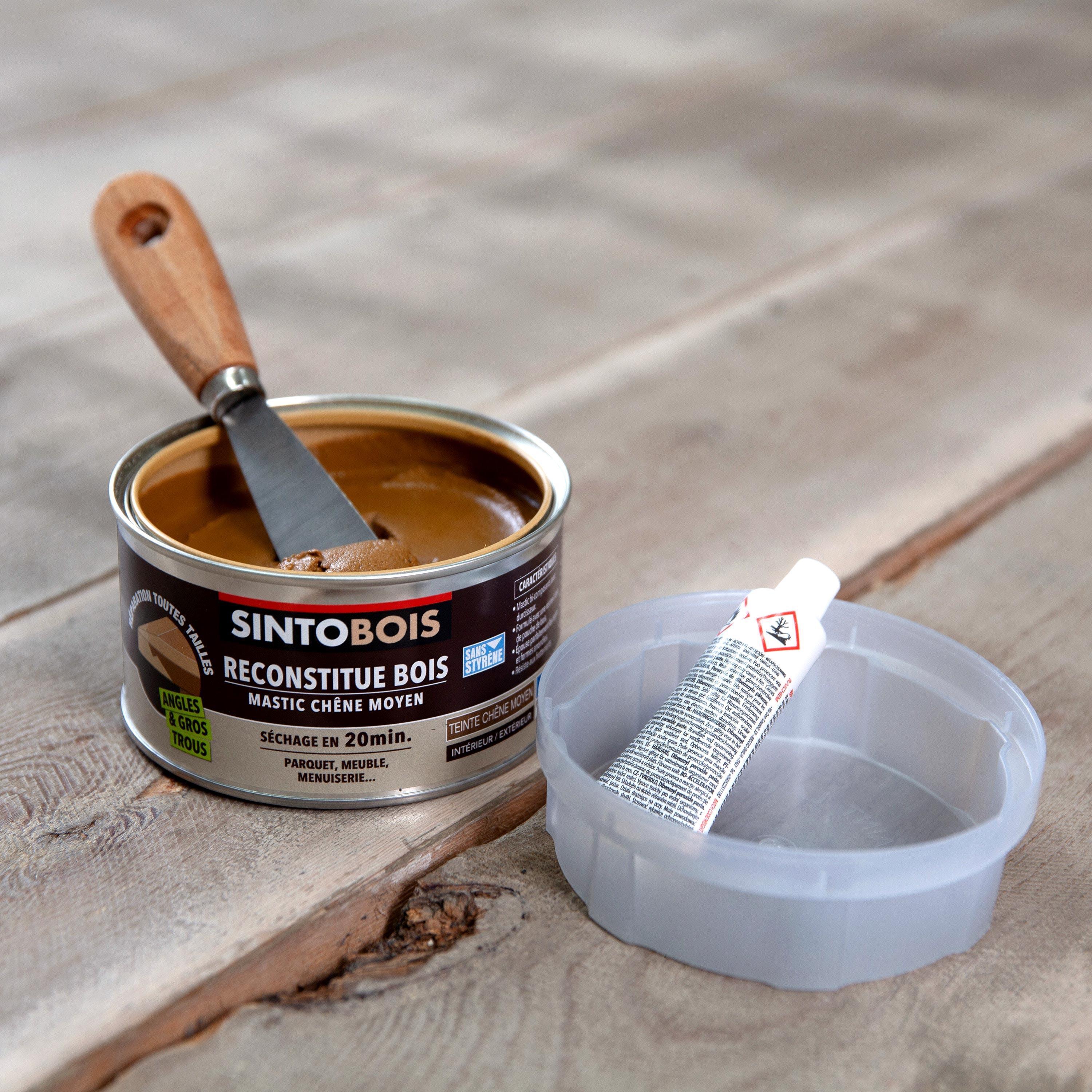 Mastic bois Sintobois angles & gros trous SINTO chêne clair 200 g - 4