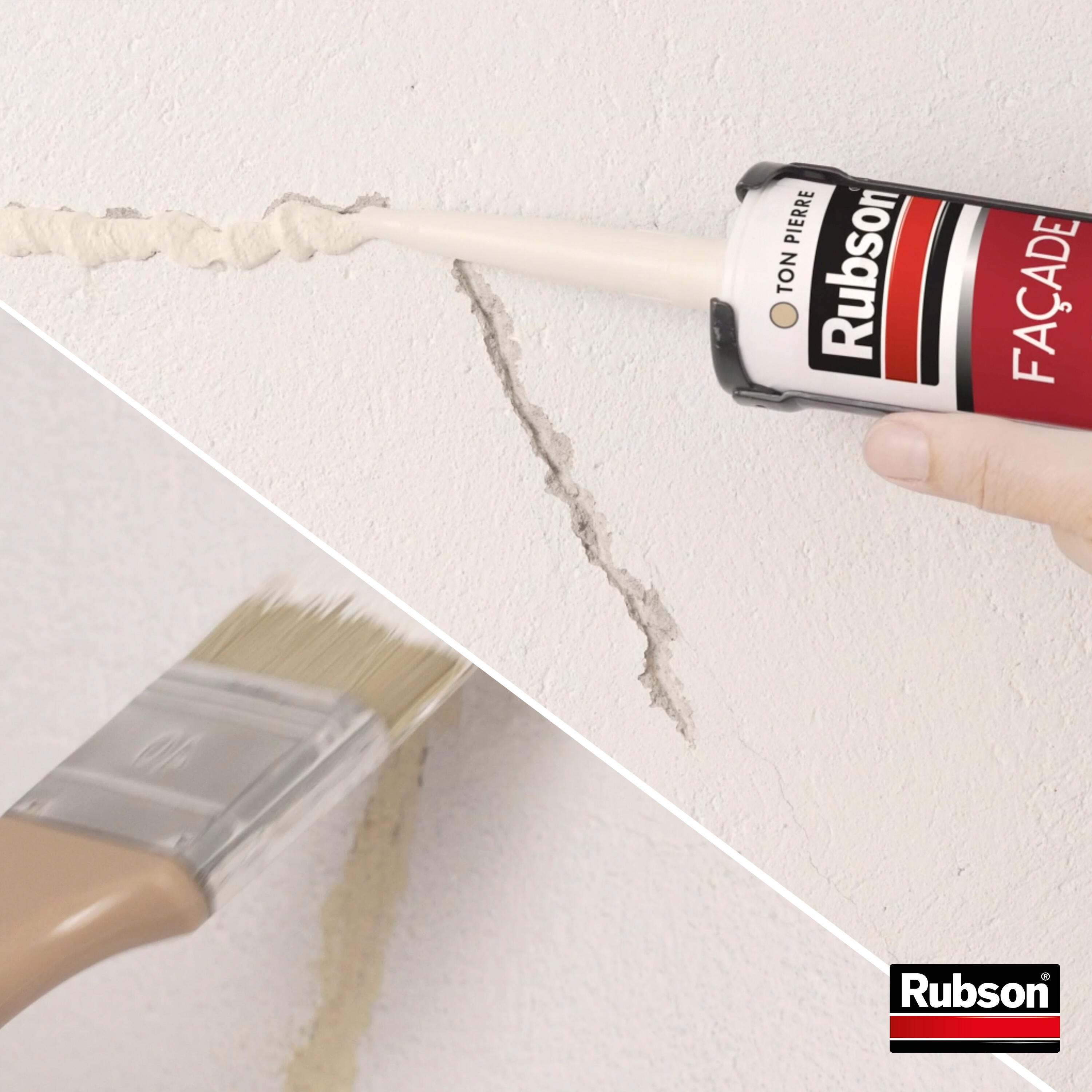 Mastic d'étanchéité Façade effet crépi RUBSON beige, 280 ml - 3