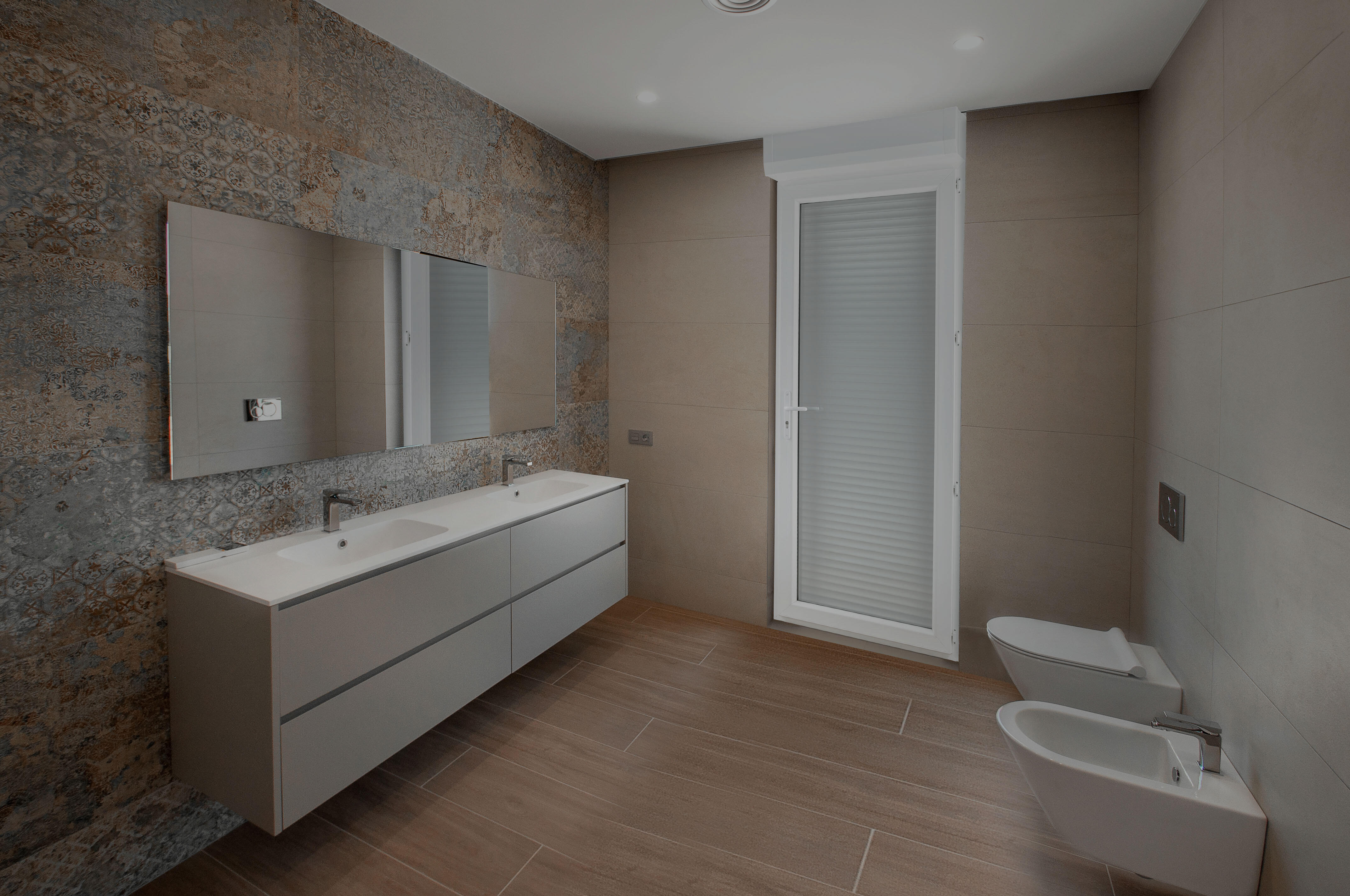 Porte fenêtre avec volet roulant PVC Essentiel H.215xl.90cm blanc 1 vt tirant G - 4