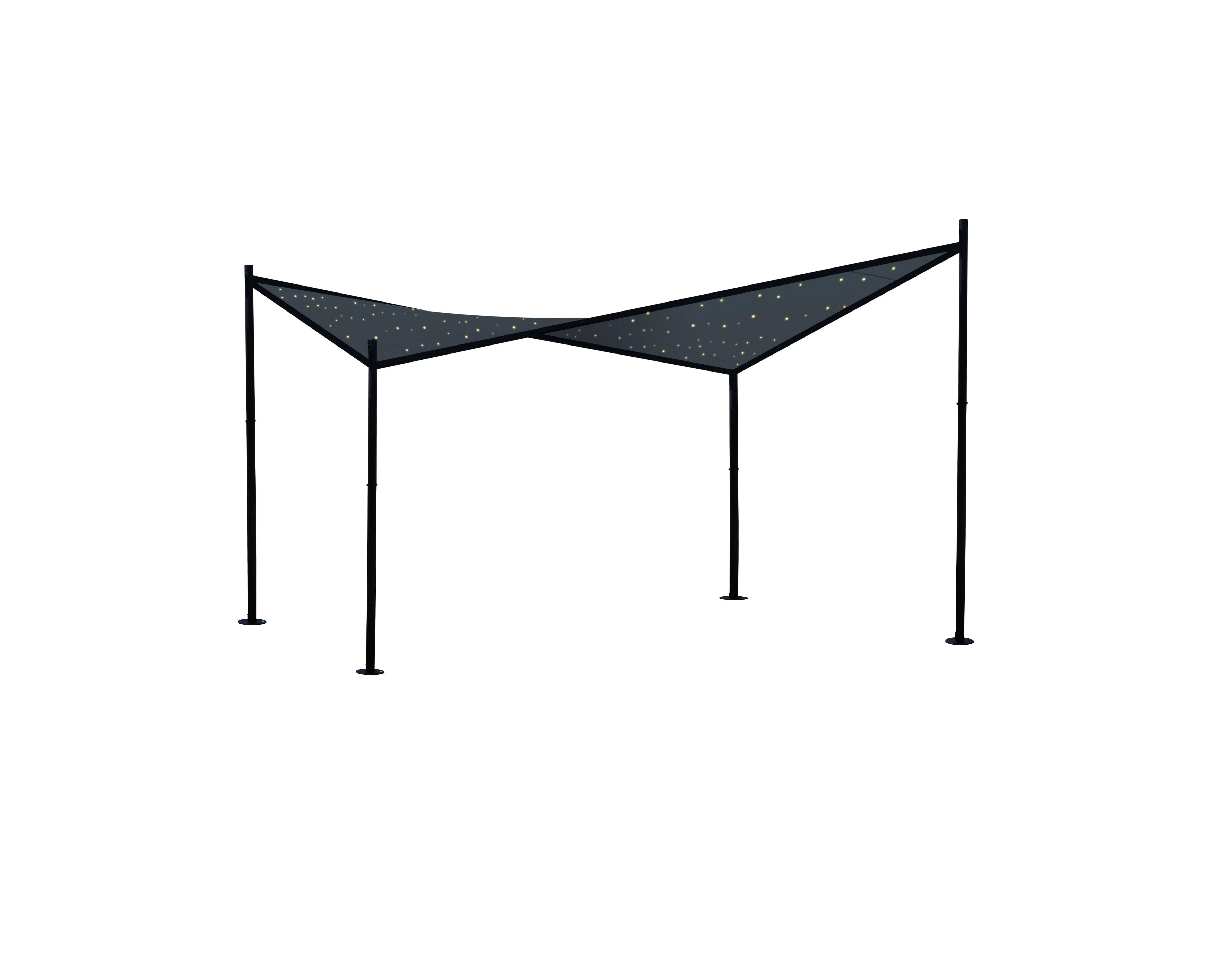 Tonnelle autoportante acier gris anthracite ciel étoilé Nassau | Leroy ...
