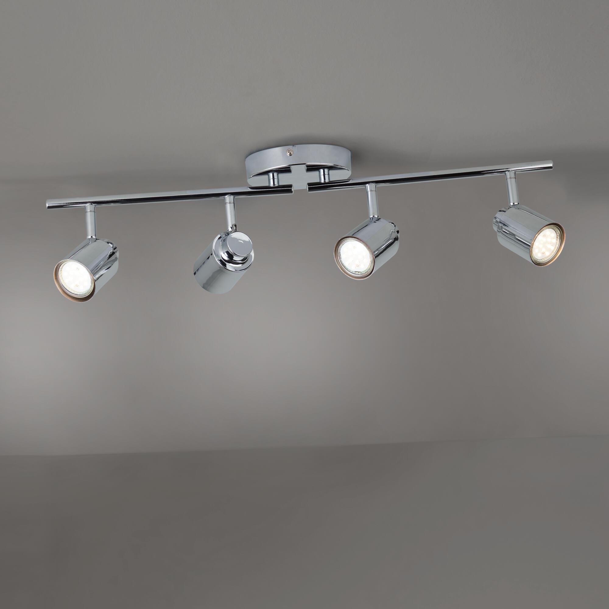 Rampe 4 spots, métal gris gu10, INSPIRE Tekla - 8