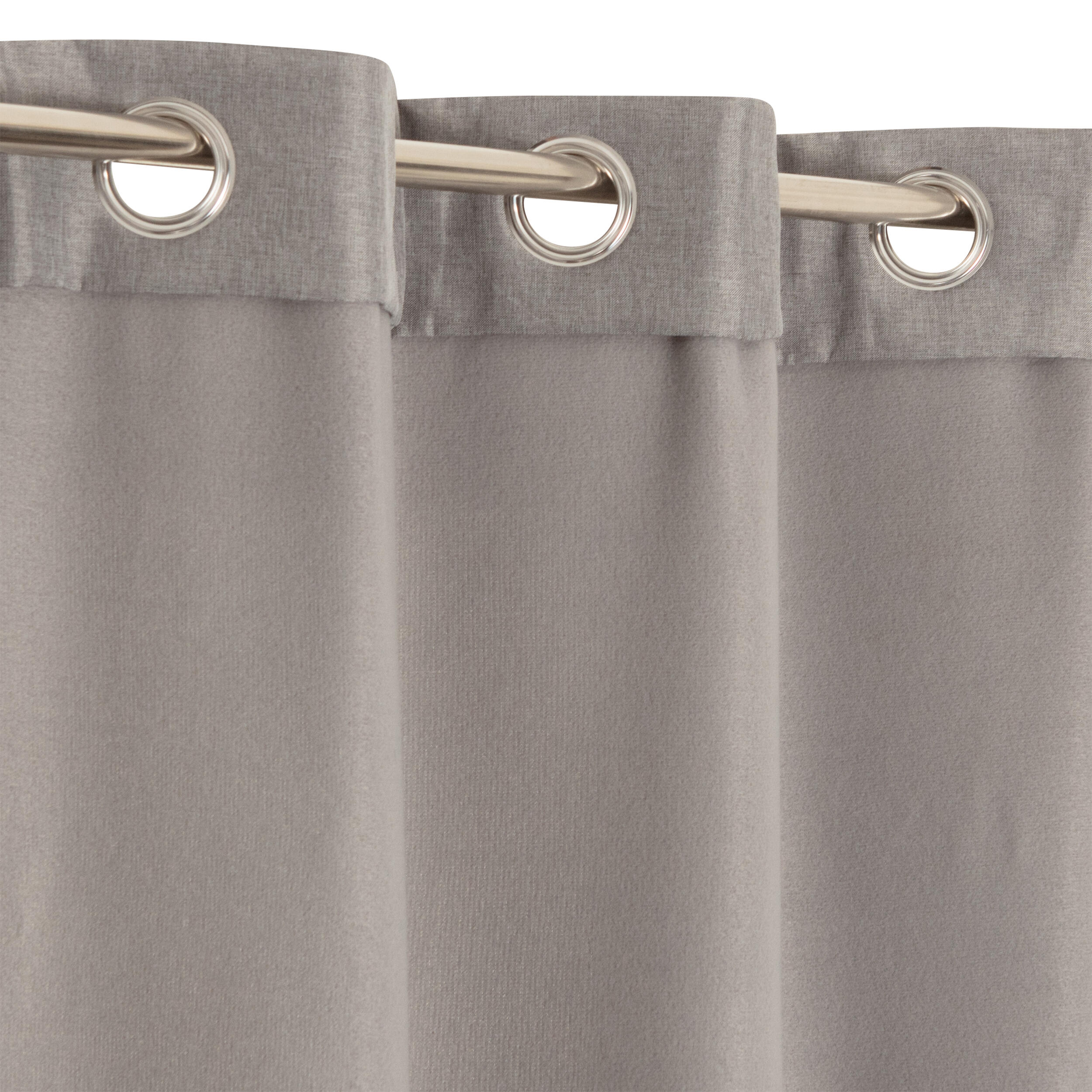 Rideau tamisant thermique, Chambray, gris H.240 x l.135 cm - 5