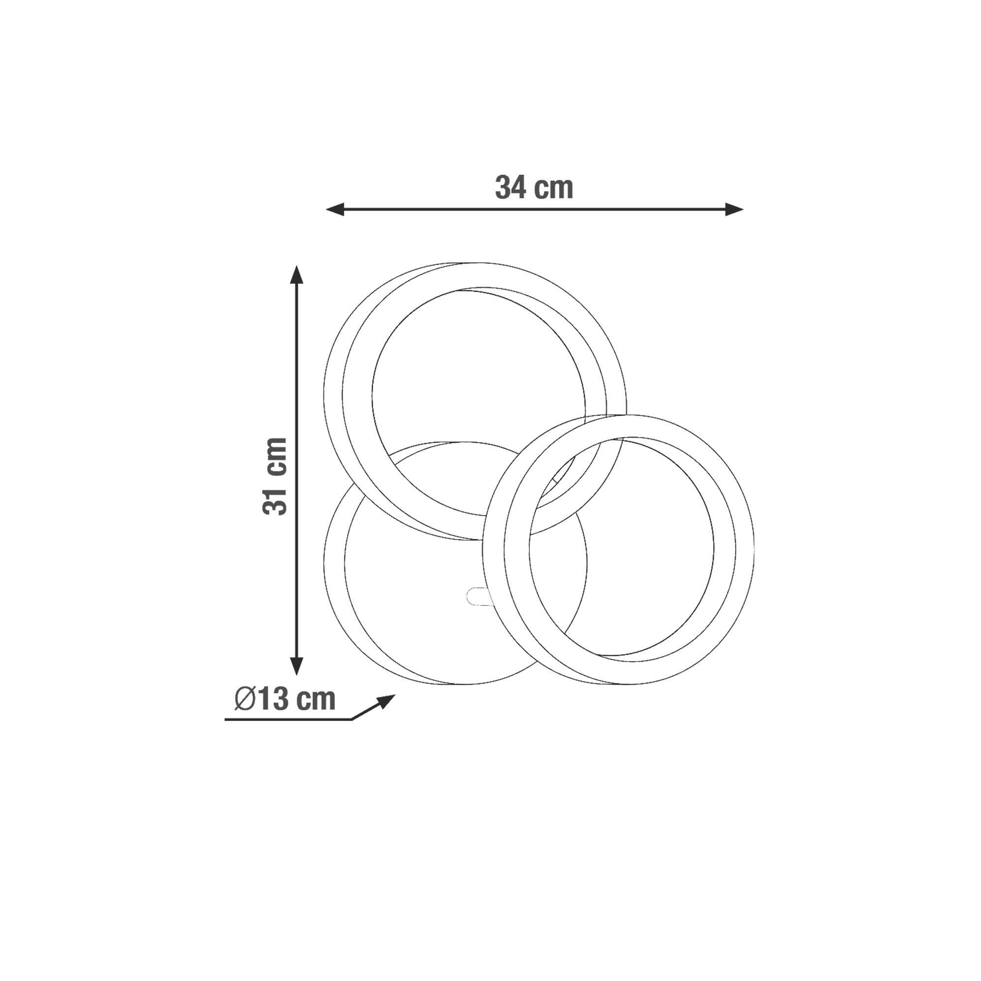 Applique murale LED, acier / acier / plastique, noir, Rog, INSPIRE - 6