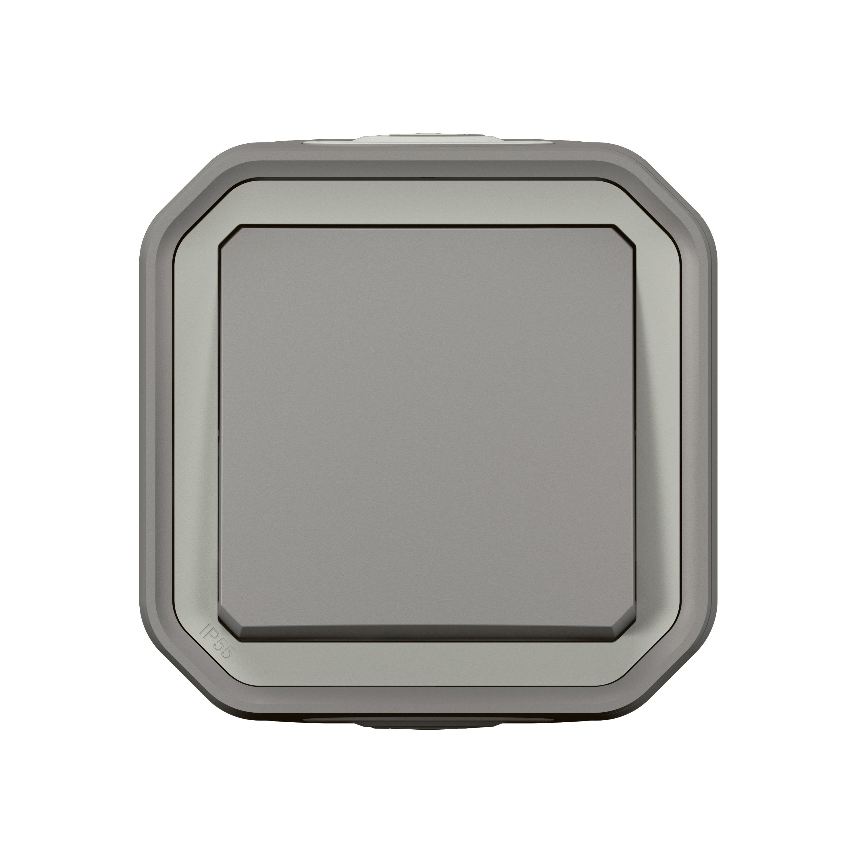 Poussoir étanche prêt à poser, LEGRAND Plexo, gris - 2