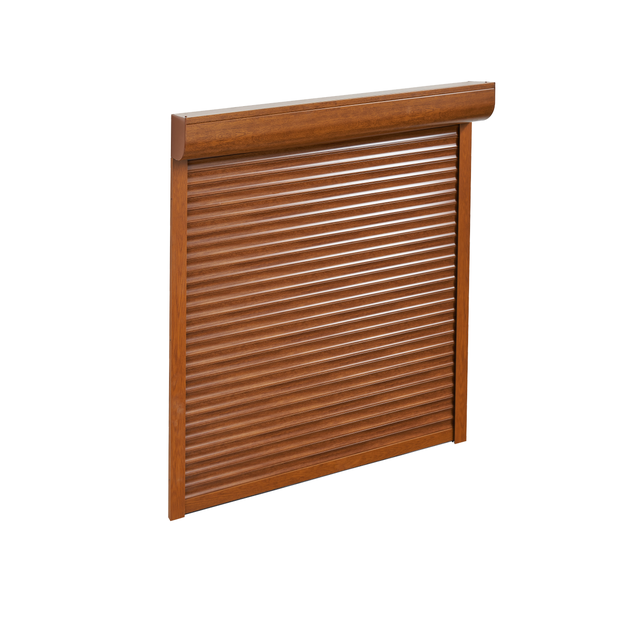 Volet roulant manuel sur mesure aluminium chêne doré
