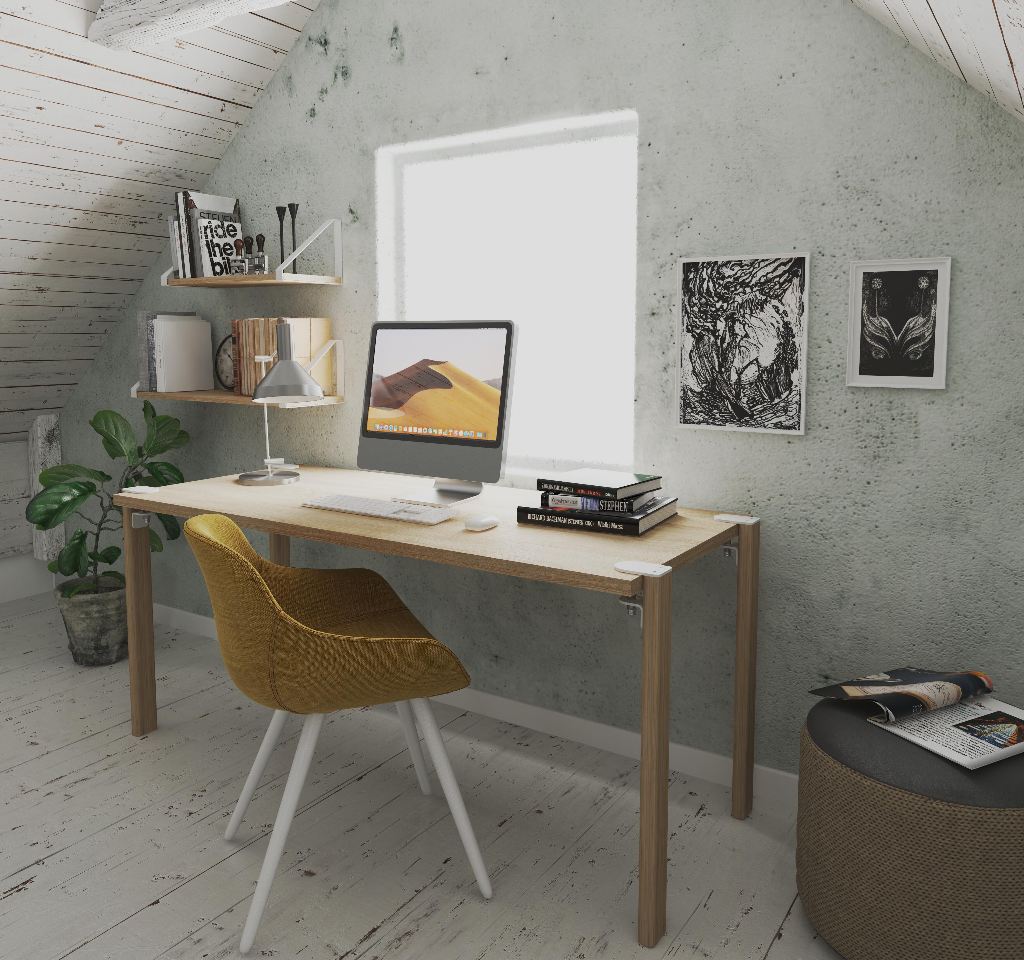 Pied de meuble REI fixe en l, bois Clamp hêtre Ht. max 73.5 x l.7 cm - 4