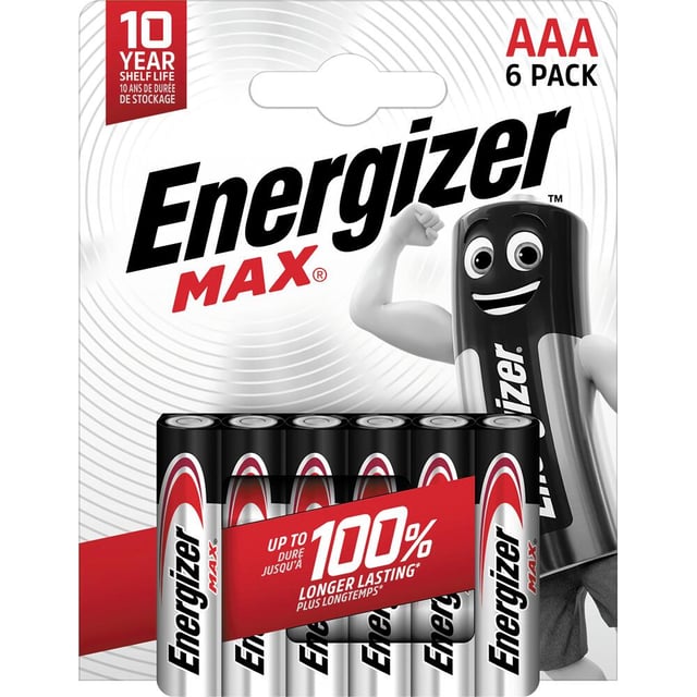 Lot de 6 piles alcaline AAA Max, 1.2 V, ENERGIZER