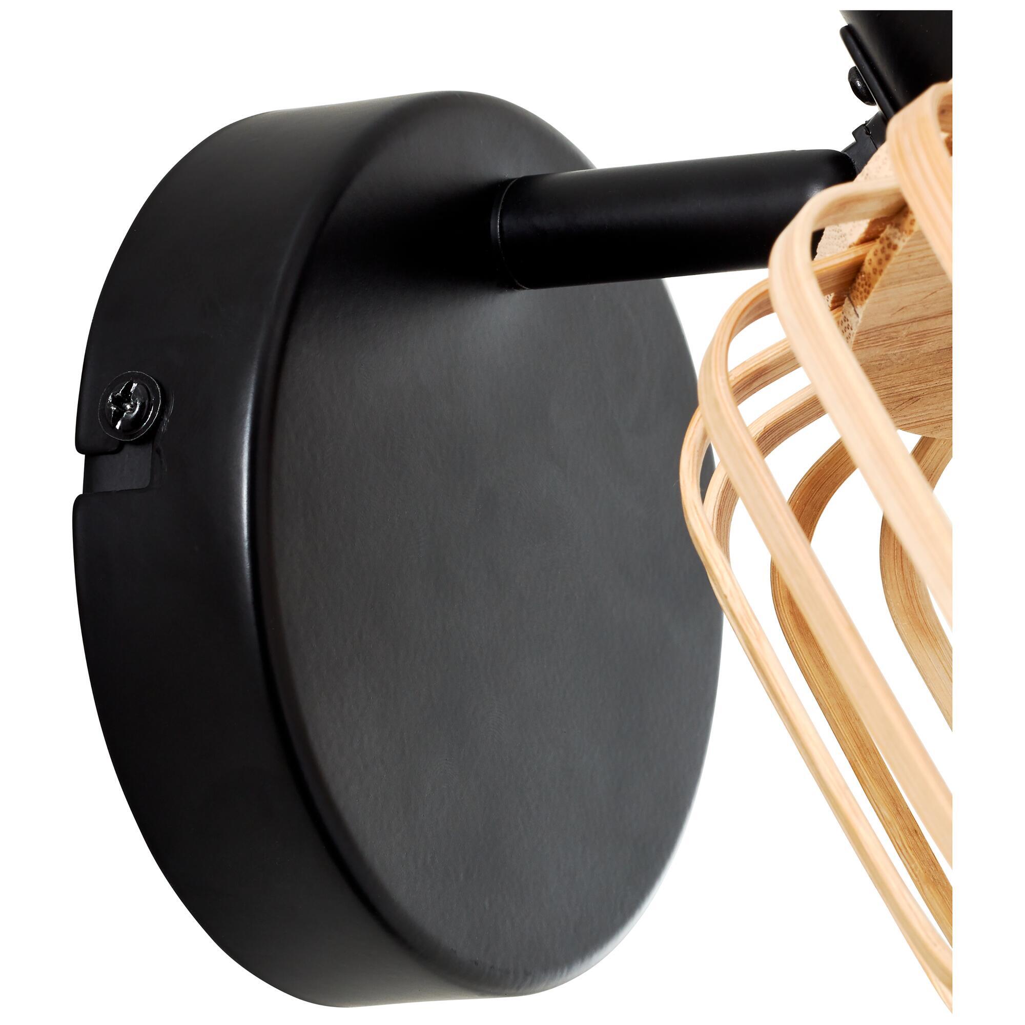 Foco decorativo INSPIRE PECAN E14 1 LÂMPADA METAL MATE PRETO/BAMBU - 2