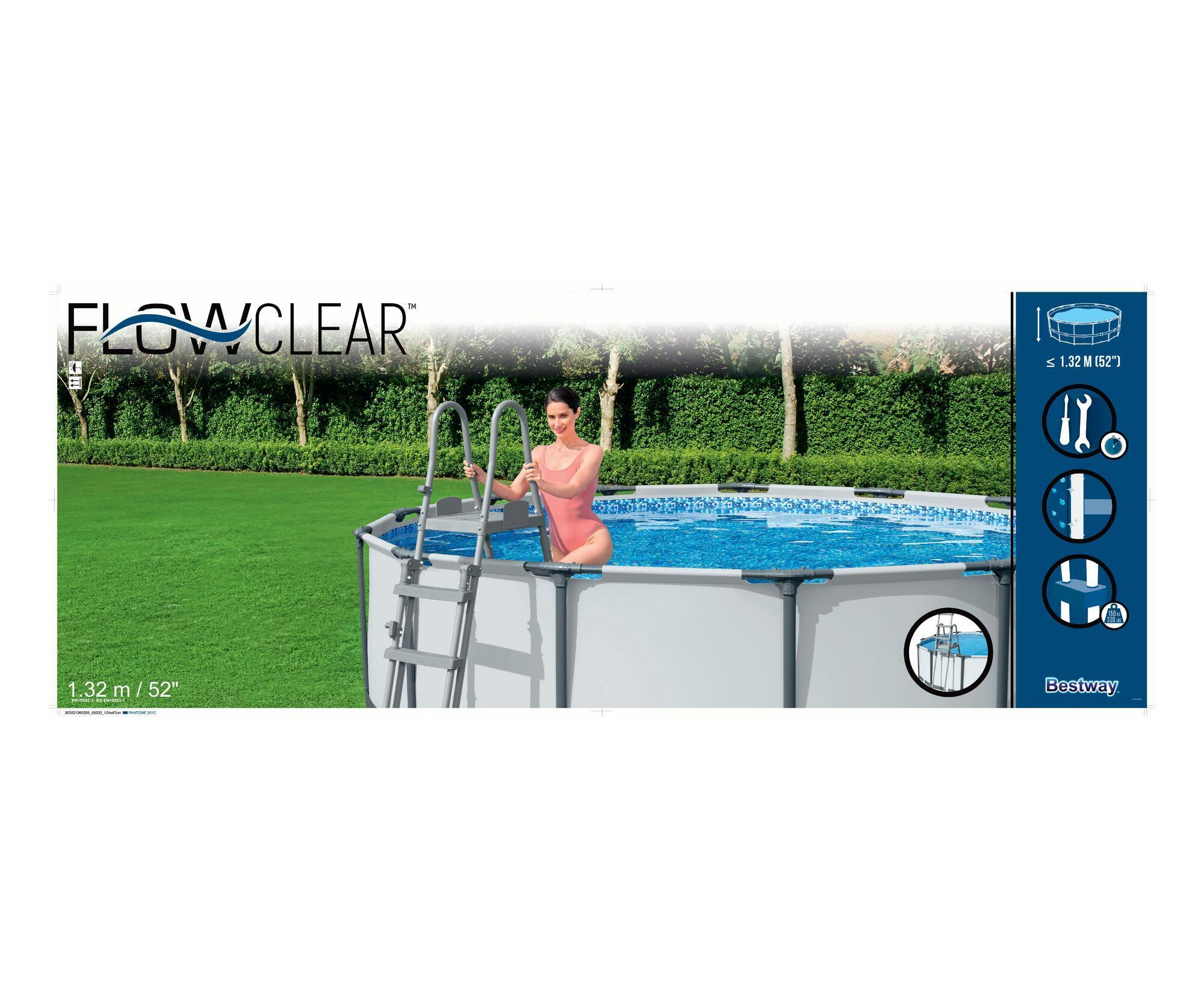 Echelle de sécurité avec plateforme, 2x4 marches, pour piscines de 132cm de haut - 10