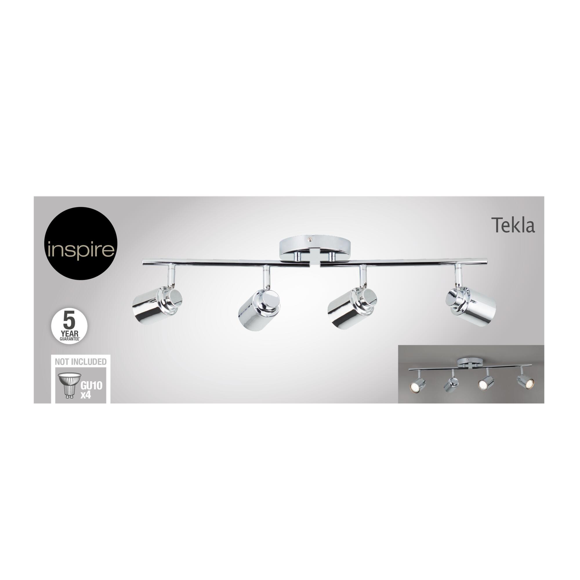 Rampe 4 spots, métal gris gu10, INSPIRE Tekla - 13