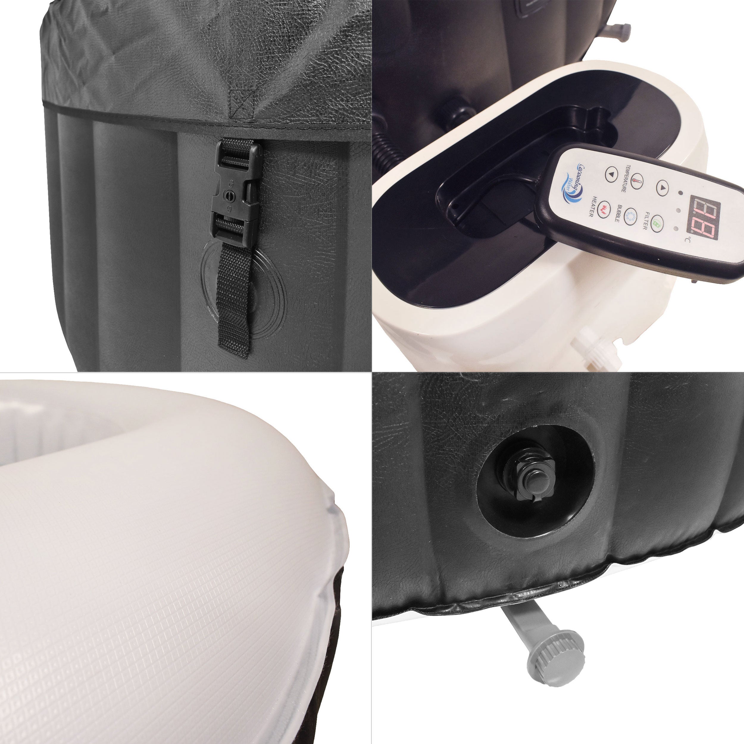 Spa gonflable BACHATA COCOONING WATER, rond 4 places - 4